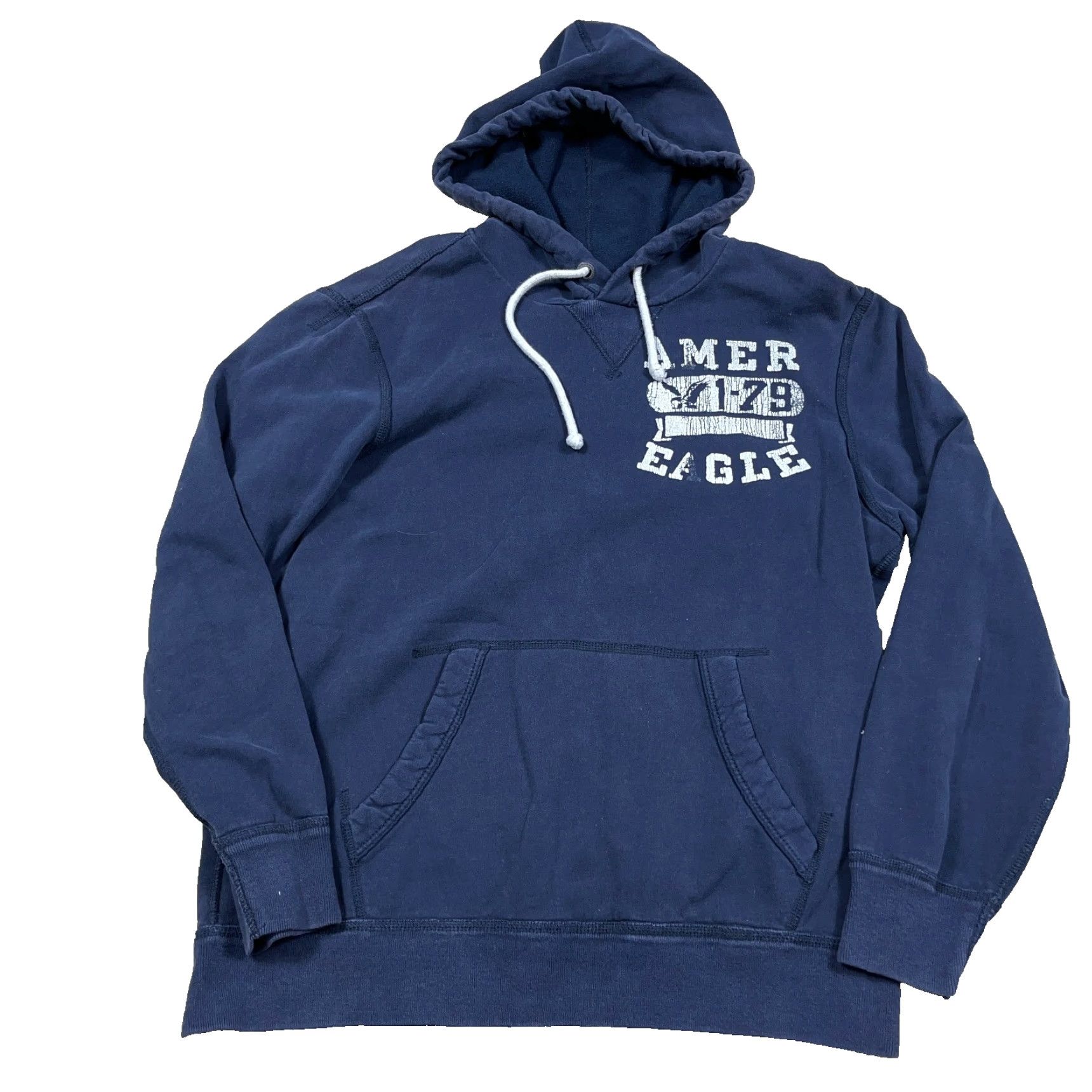 American Eagle Outfitters VINTAGE American Eagle Outfitters Hoodie Men L Navy Blue Sweatshirt Spellout 2000s Size US L / EU 52-54 / 3 - 2 Thumbnail