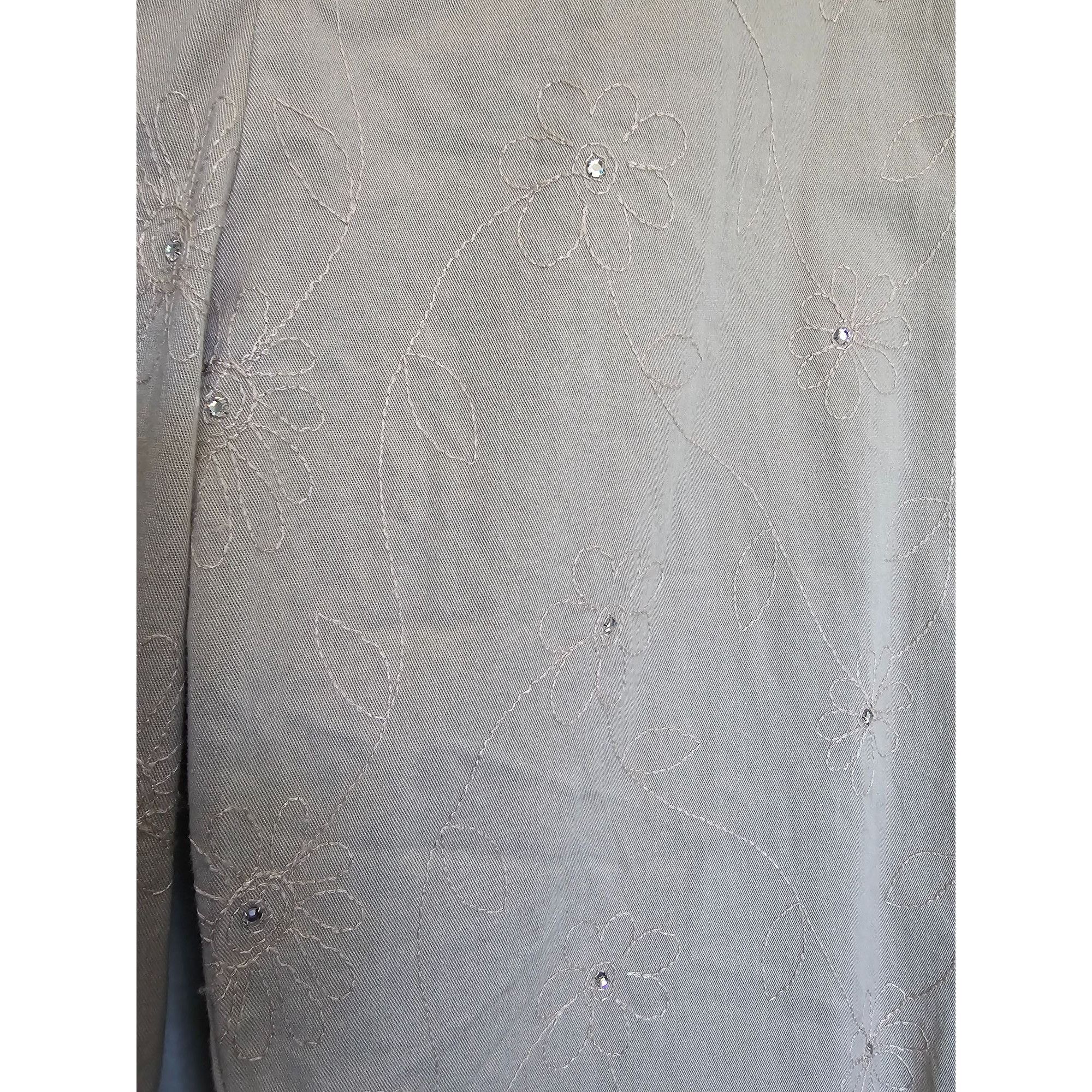 Other P.K. Maks Beige Embroidered Floral Pants Size 14 Women's Cot Size 36" / US 14 / IT 50 - 6 Thumbnail