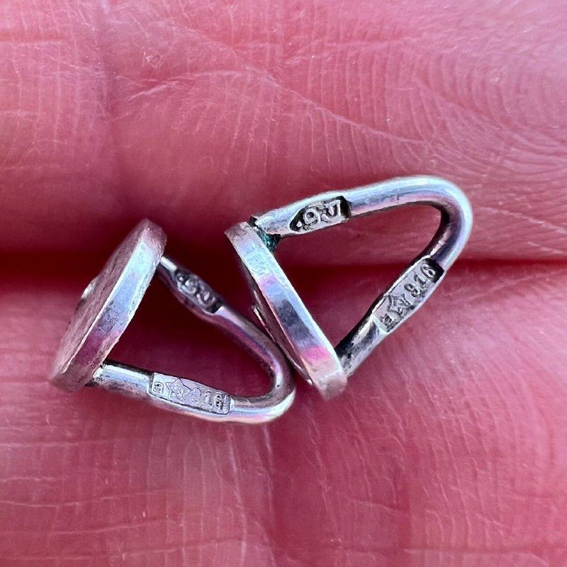 Vintage Vintage USSR Sterling Silver 916 Stud Earrings Spiral Dome Size ONE SIZE - 8 Thumbnail