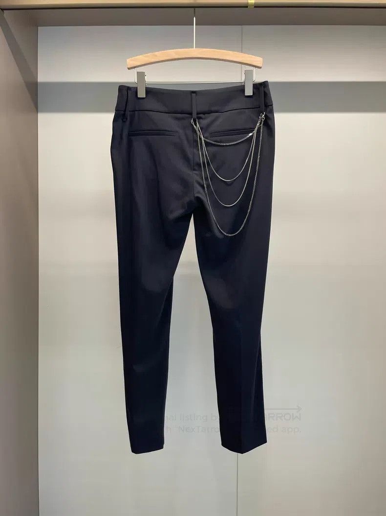 Brunello Cucinelli Brunello Cucinelli Blue-Black Wool Casual Trousers Size 25" / US 0 / IT 36 - 2 Thumbnail