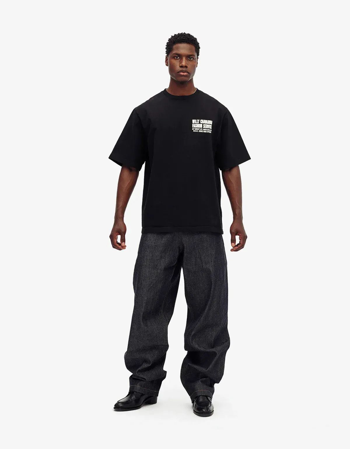 Willy Chavarria Willy Chavarria Black Fashion Services T-Shirt Size US L / EU 52-54 / 3 - 4 Thumbnail