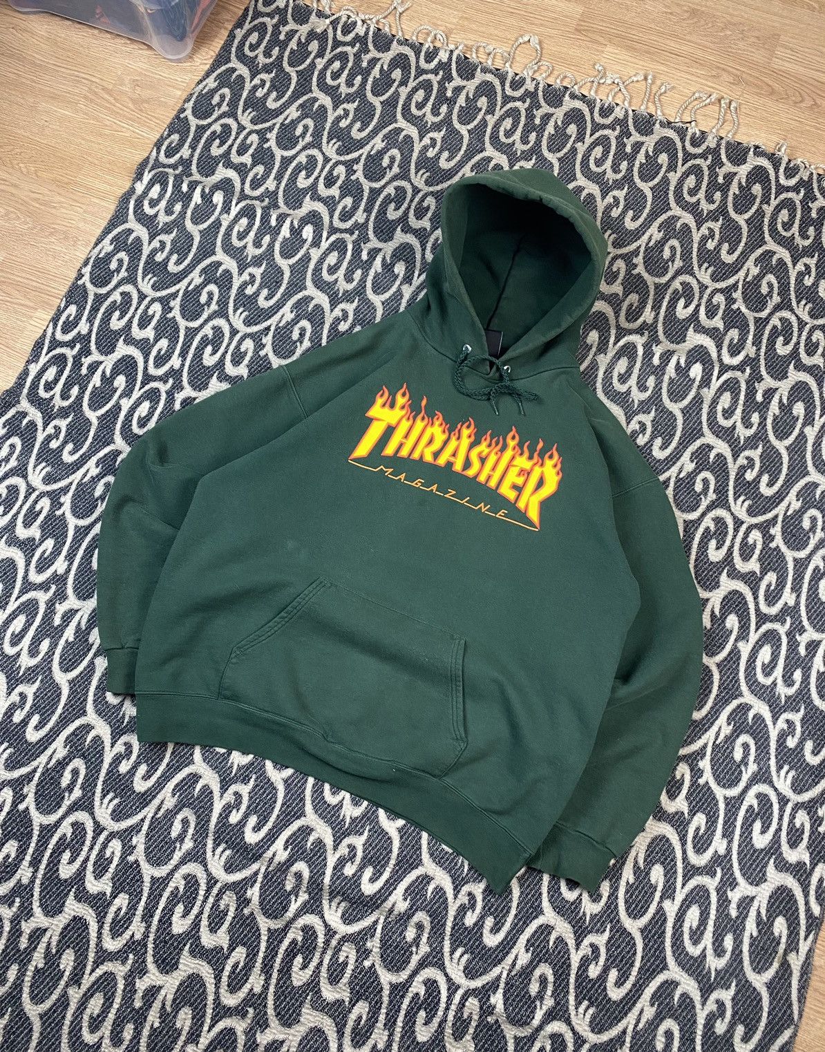 Thrasher Vintage Thrasher Magazine Flame Logo Green Hoodie Size US M / EU 48-50 / 2 - 2 Thumbnail