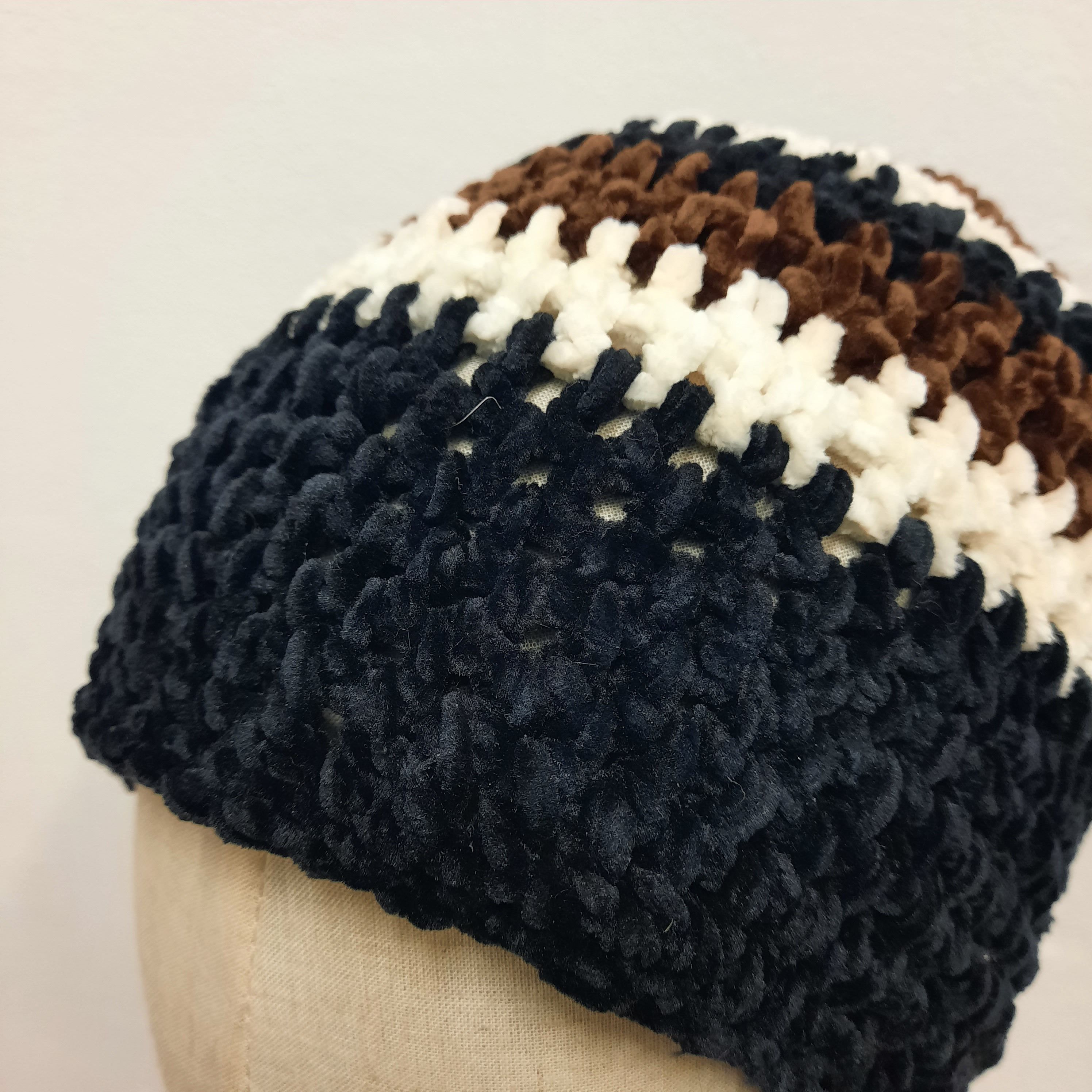 Japanese Brand 🪡 Japanese chochet stripes beanie hat Size ONE SIZE - 3 Thumbnail