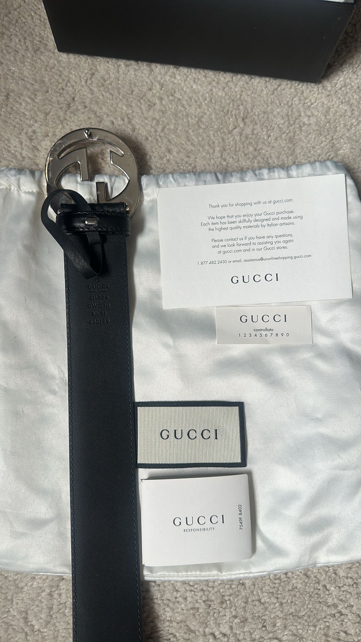 Gucci Gucci Belt with Interlocking G buckle Size 32 - 4 Thumbnail