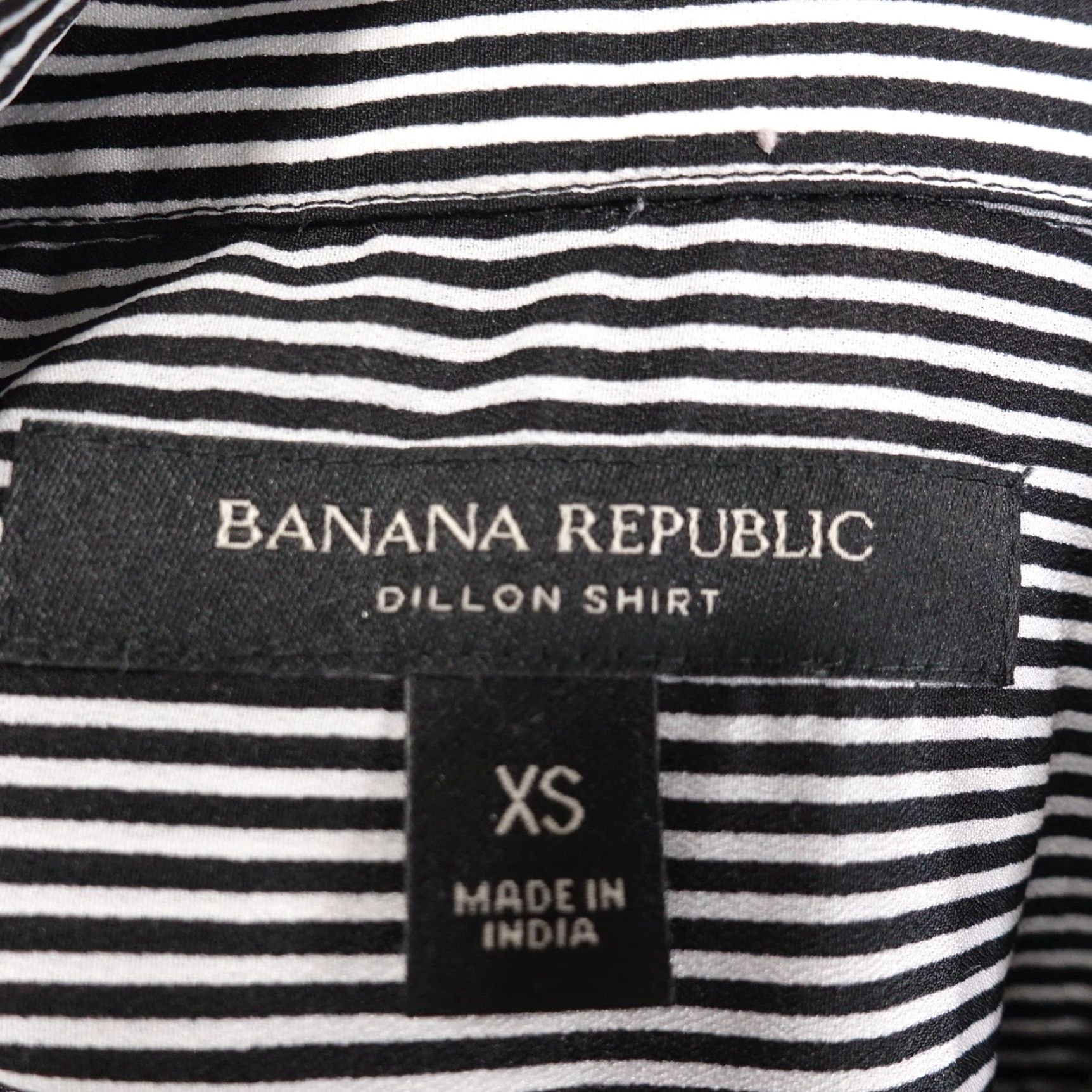 Banana Republic Banana Republic Shirt Womens XS Black White Striped Dillon Button Up -V1 Size XS / US 0-2 / IT 36-38 - 6 Thumbnail