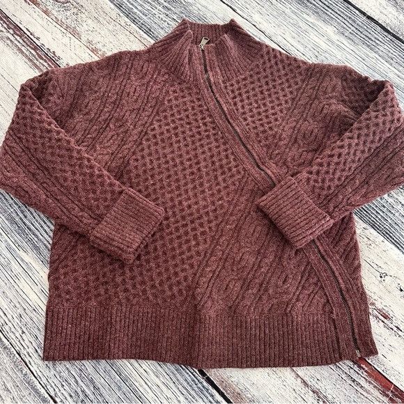 Other M. RENA Asymmetrical Zip Up Mock Neck Sweater in Plum Purple Size L / US 10 / IT 46 - 2 Thumbnail