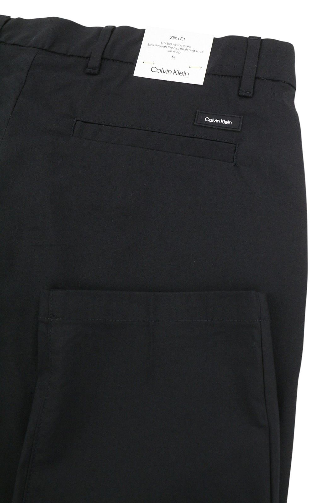 Calvin Klein TECH COTTON STRETCH SLIM M Black Zip Fly Chino 87461 Size US 32 / EU 48 - 5 Thumbnail