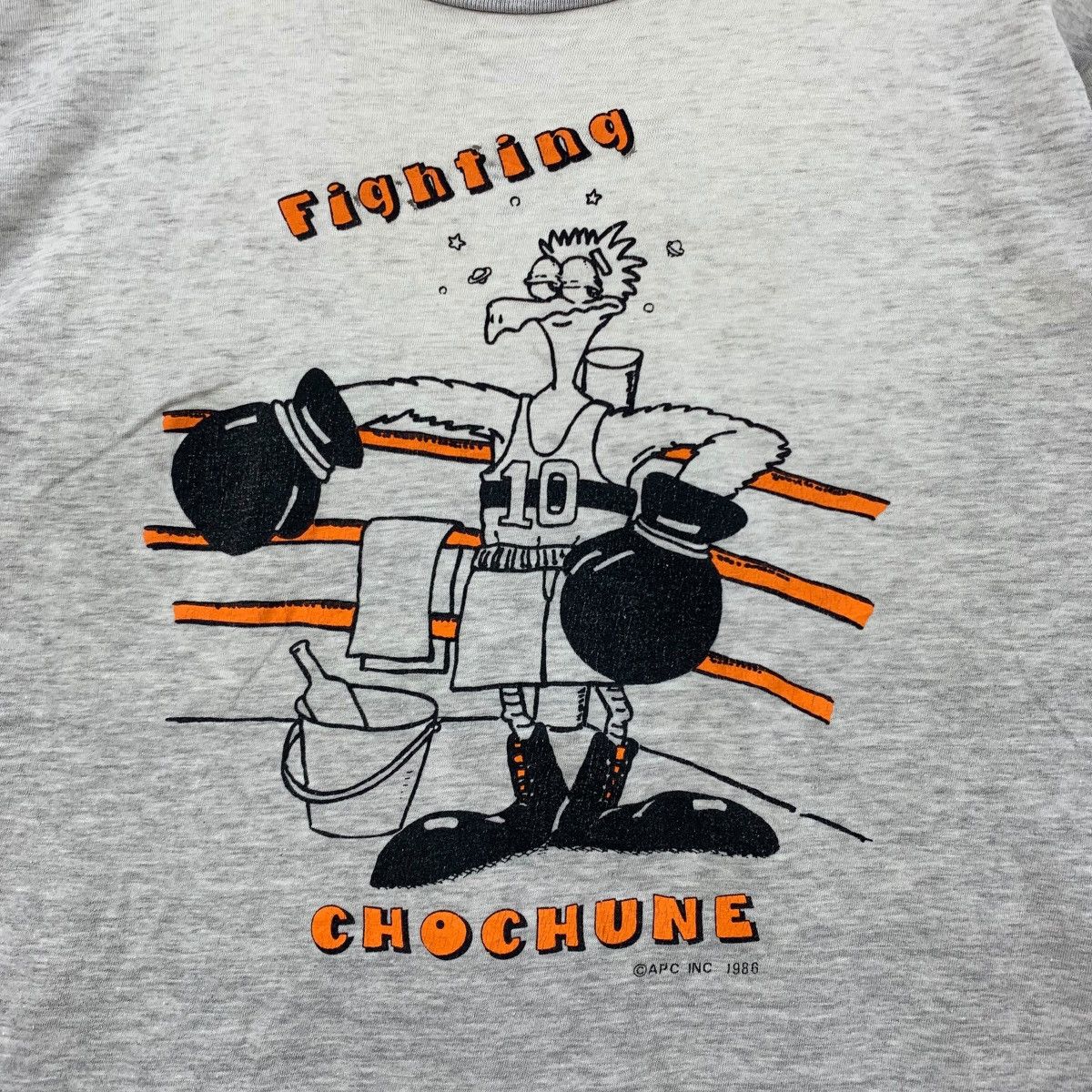 Vintage Vintage 80s FIGHTING CHOCHUNE APC Inc 1986 Distressed Tshirt Size US S / EU 44-46 / 1 - 3 Thumbnail