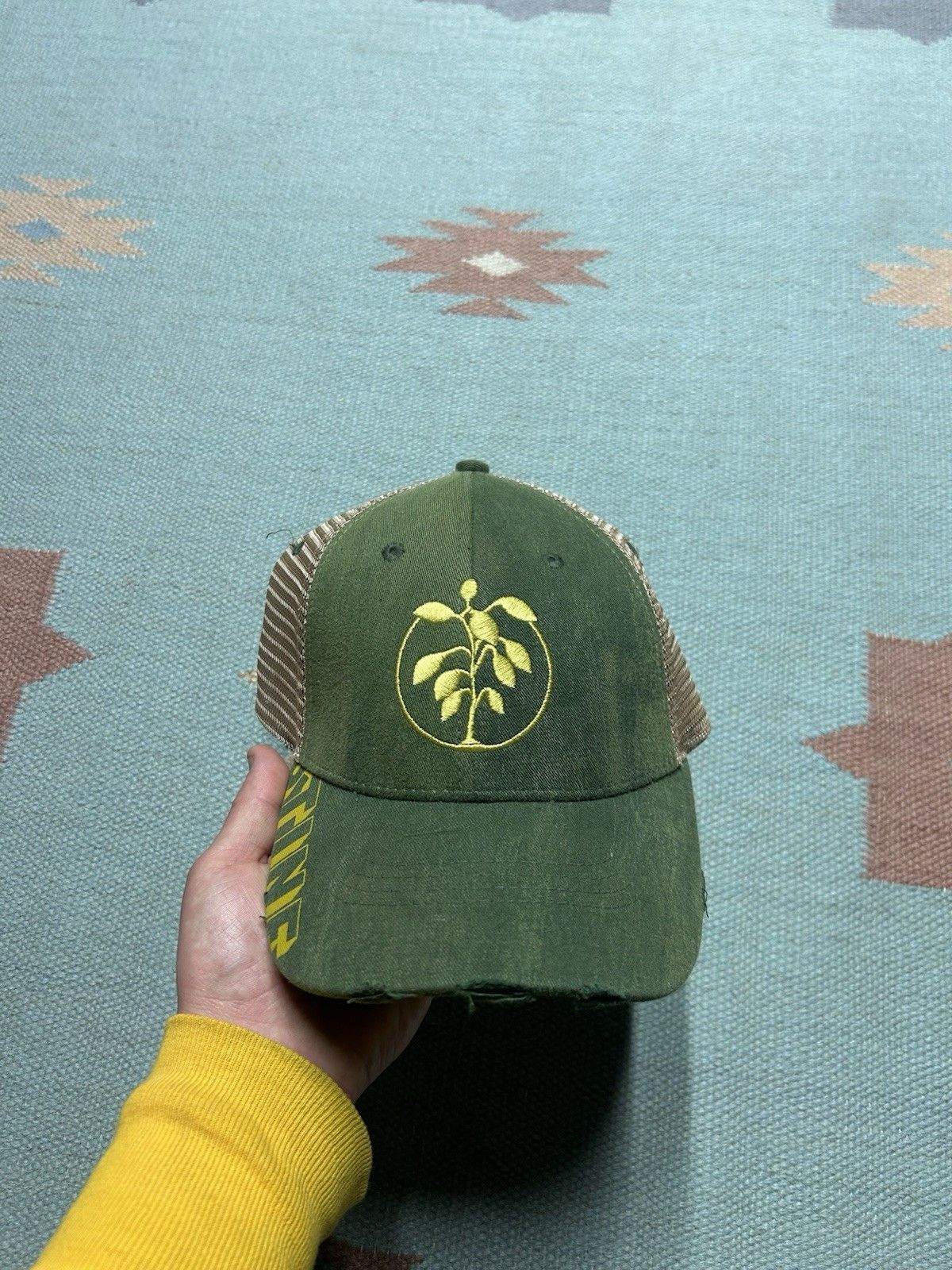 Vintage Stine strapback hat trucker distressed green seed farm NOS Size ONE SIZE - 2 Thumbnail