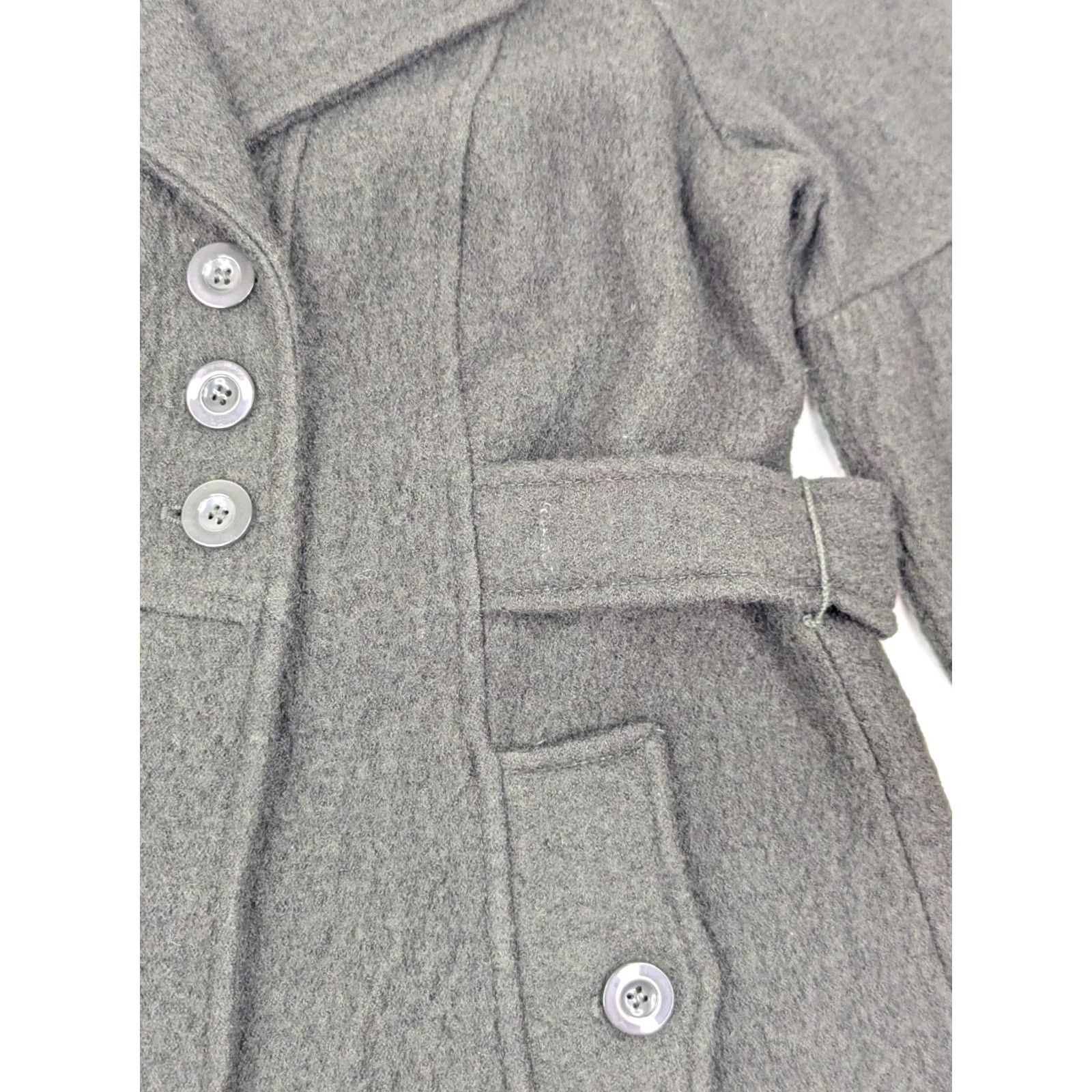 Sandro Sandro Coat Womens S Green Wool Flare Sleeve Belted Double Breast Button Cardigan Women Size S / US 4 / IT 40 - 4 Thumbnail