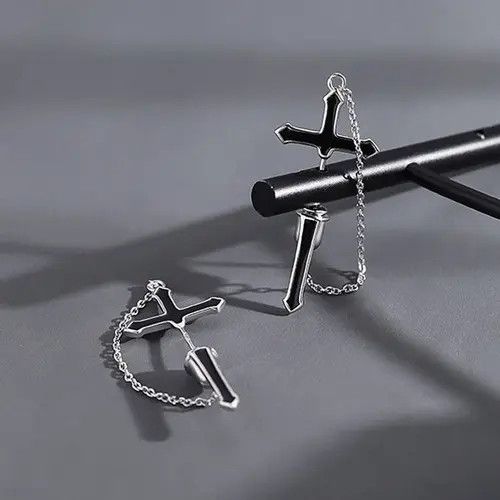 Other Cross Stud Earrings for Men Women,Cross Earrings Size ONE SIZE - 3 Thumbnail