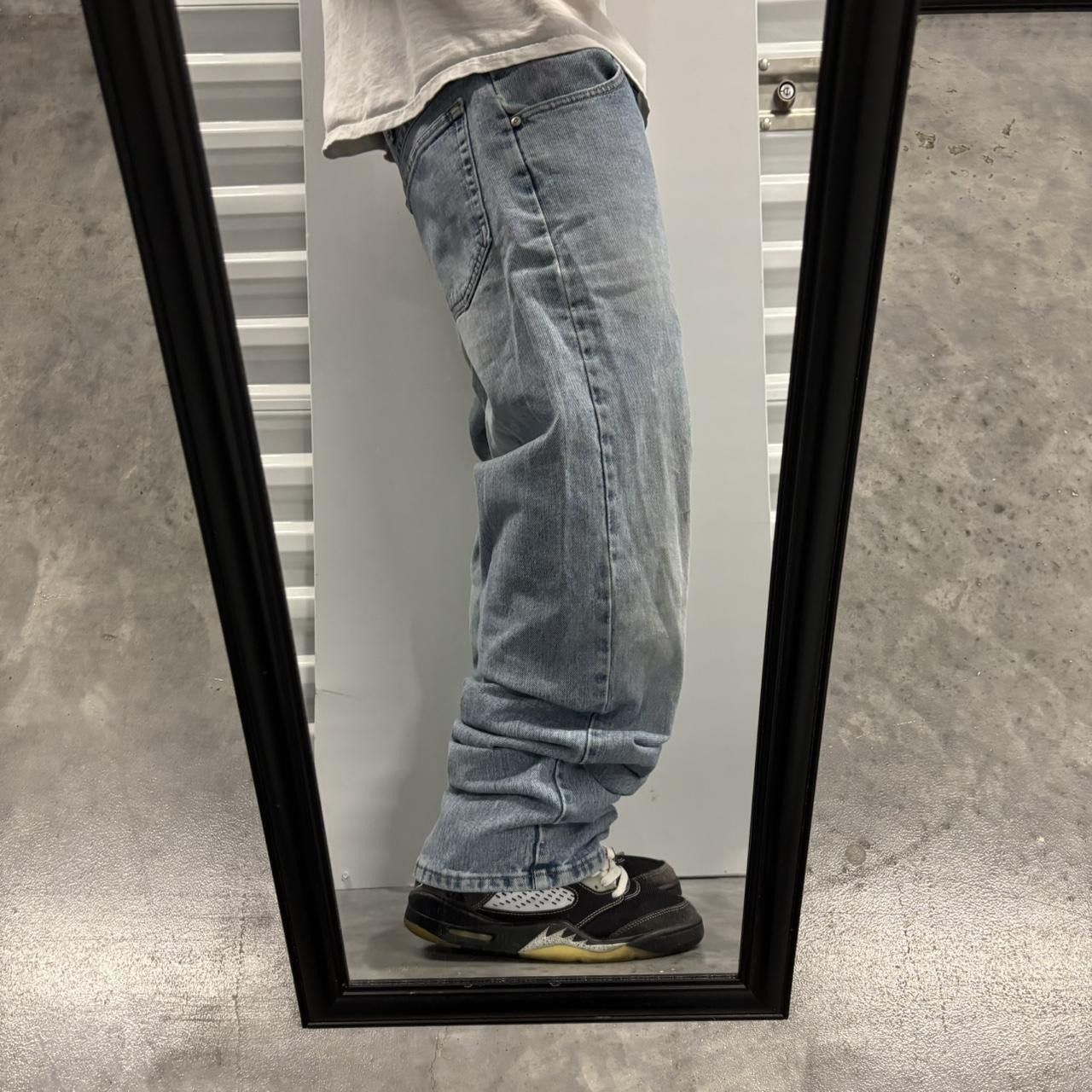 Japanese Brand × Vintage Crazy Vintage Y2K/2000s Faded Light Wash Distressed Skater Denim Jeans! Size US 36 / EU 52 - 2 Thumbnail
