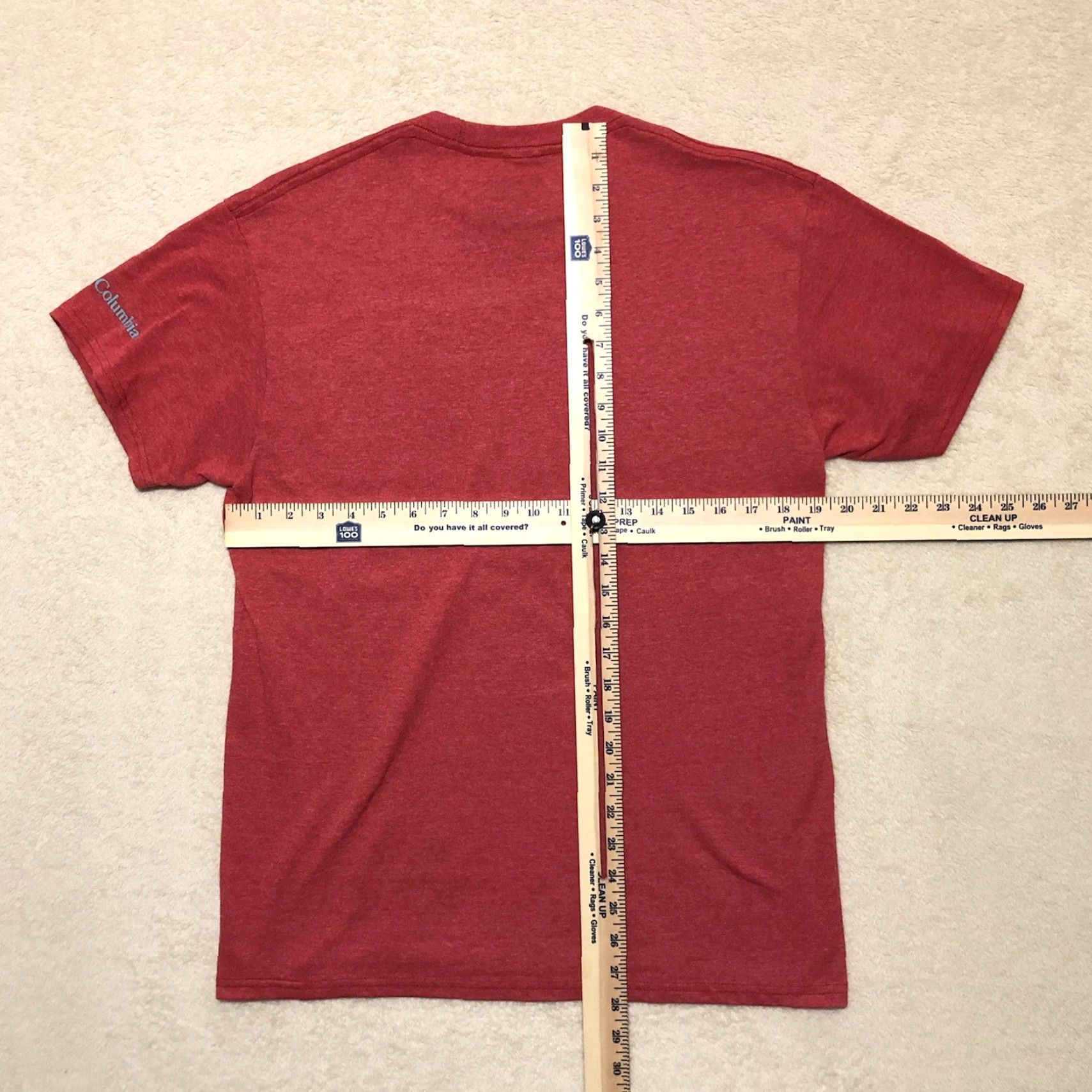 Vintage Columbia Sportswear Mens Size Medium Striped Graphic T-Shirt Heather Red Size US M / EU 48-50 / 2 - 7 Thumbnail