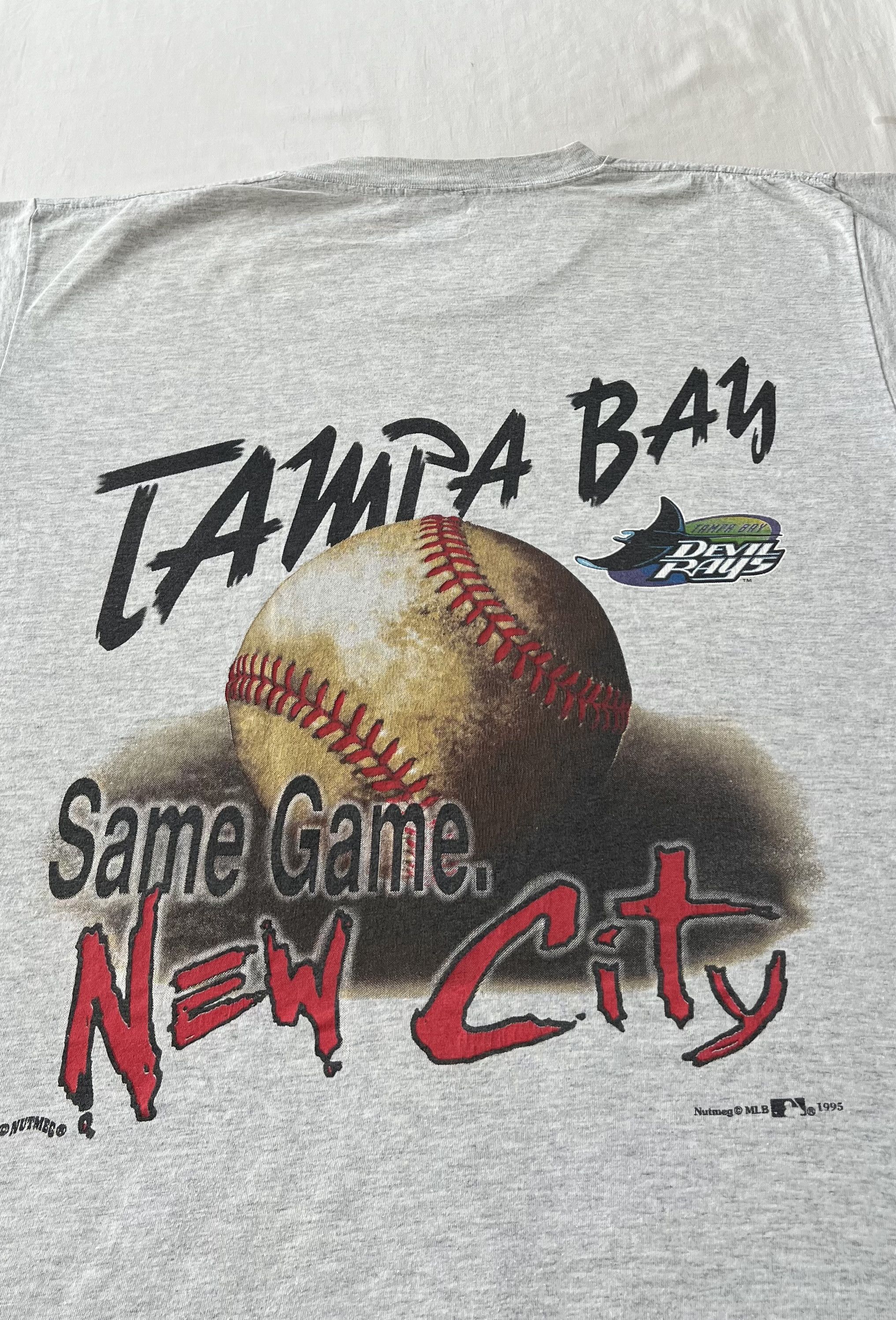 MLB Vintage 1995 Tampa Bay Devil Rays MLB Baseball Gray T-shirt Size US XL / EU 56 / 4 - 14 Thumbnail