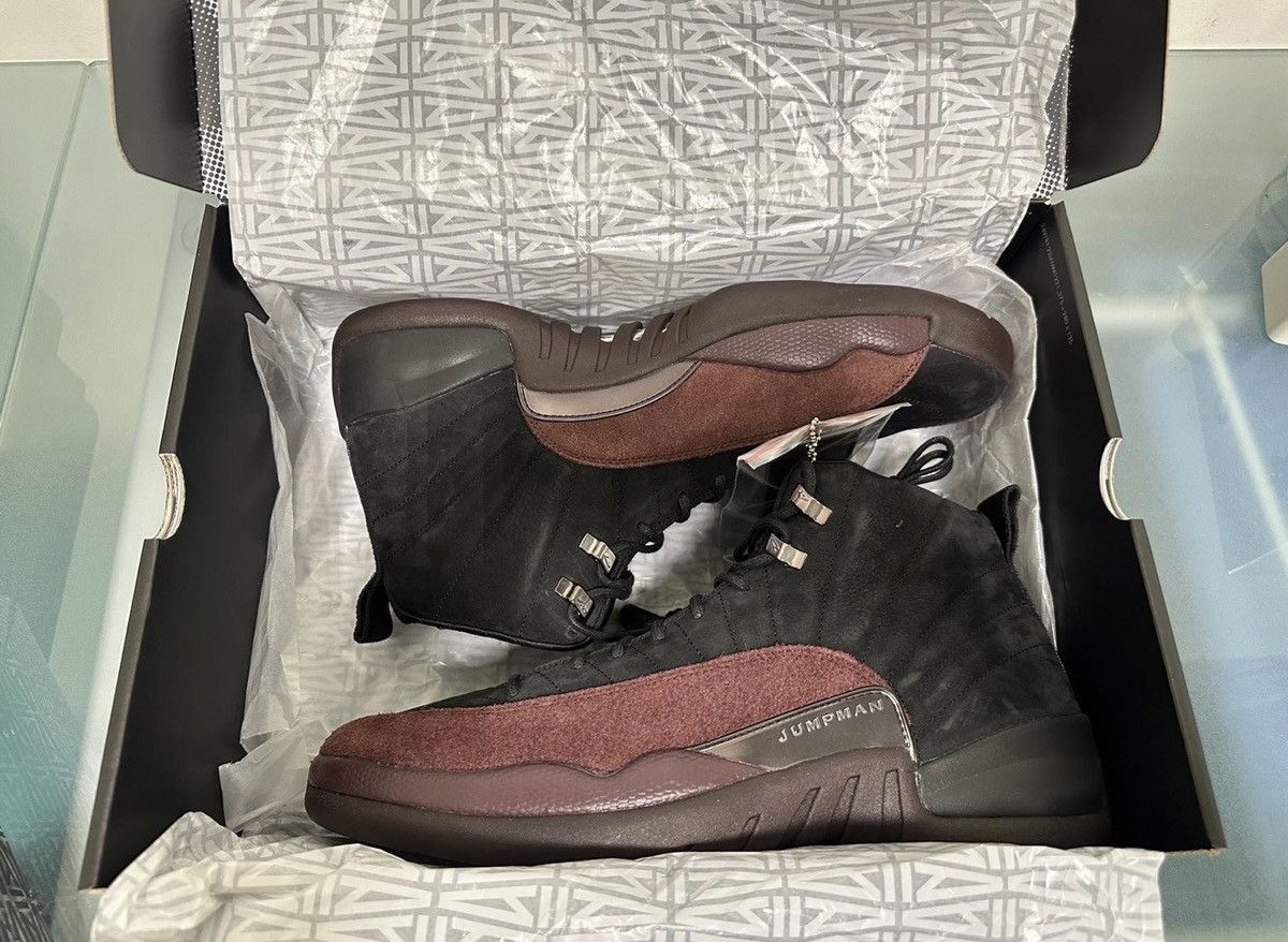 A Ma Maniere × Jordan Brand A Ma Maniere Air Jordan 12 Black Burgundy Sz 15.5 W / 14 M Size US 14 / EU 47 - 3 Thumbnail