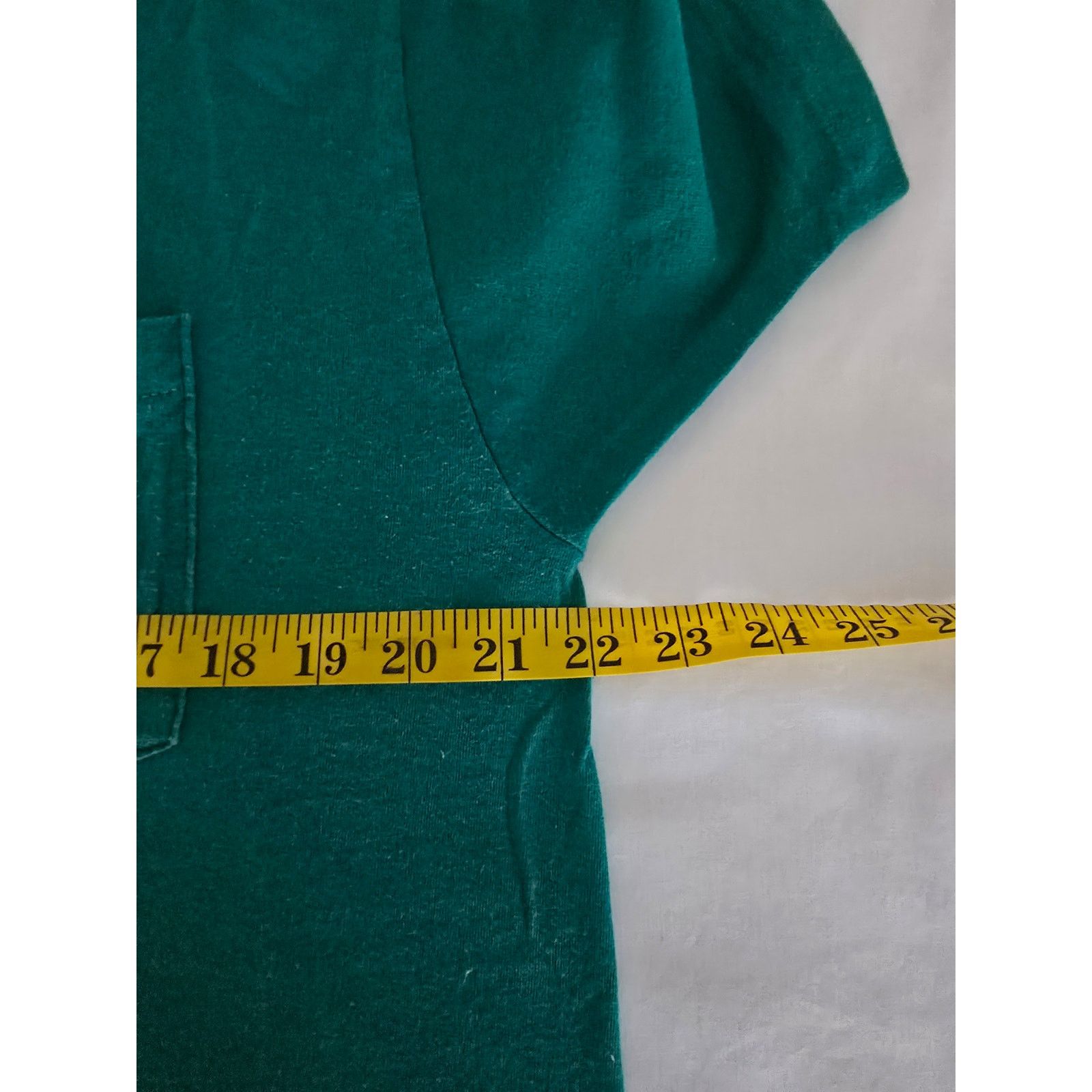 Fruit Of The Loom × Vintage Vintage Teal Blank Plain Pocket USA Made XL Blue Tee 1990s Size US XL / EU 56 / 4 - 7 Thumbnail