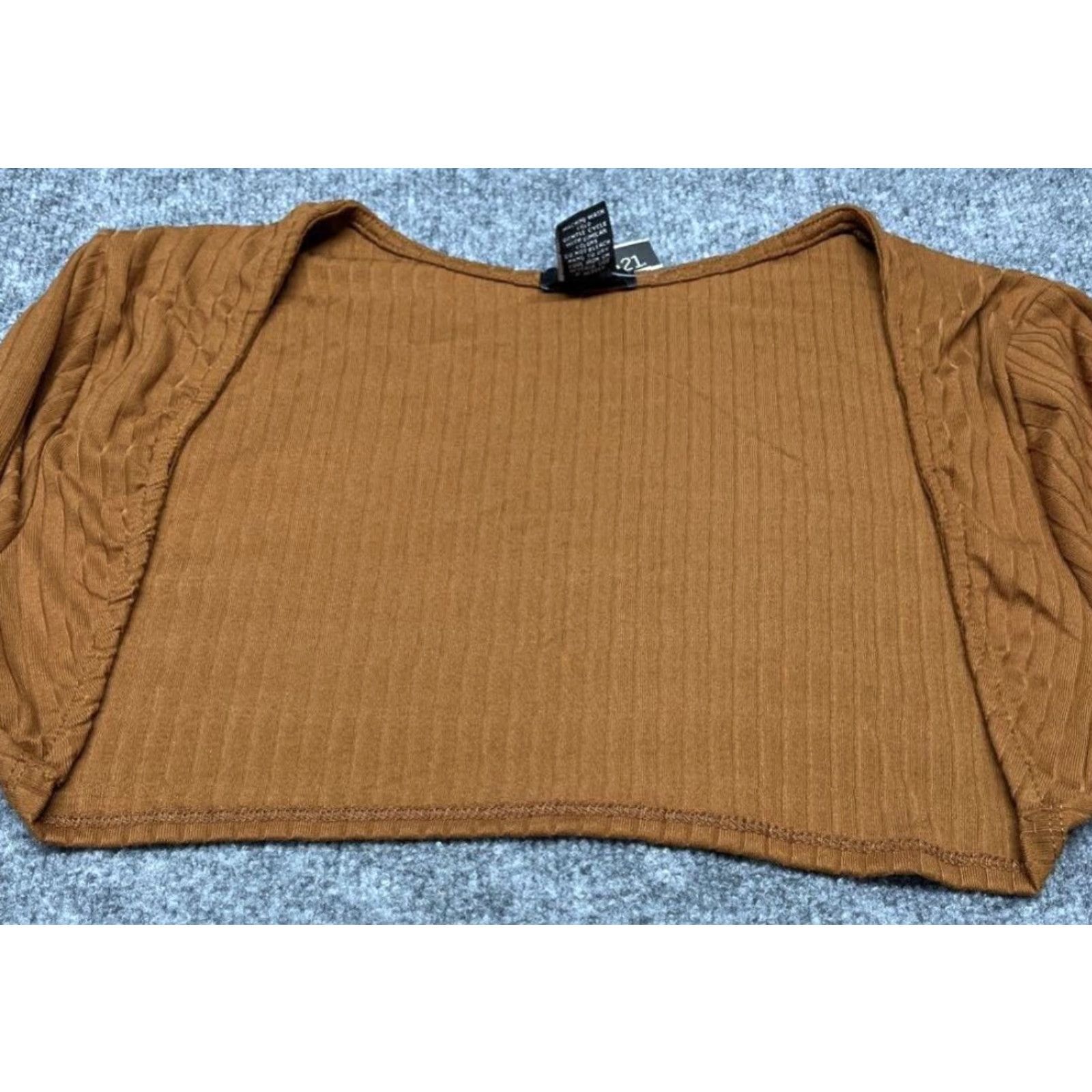 Vintage Rue21 Shrug Womens M Brown Long Sleeve Open Front Stretch New Size M / US 6-8 / IT 42-44 - 3 Thumbnail
