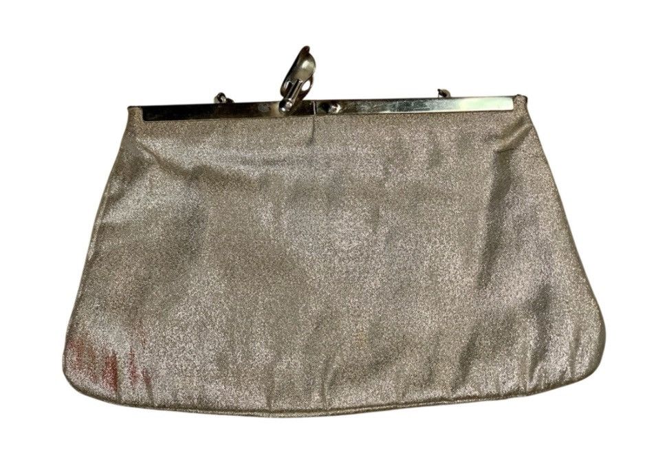 Other VTG Gold Lamé Evening Bag Metallic Clutch Purse Chain Strap Size ONE SIZE - 2 Thumbnail