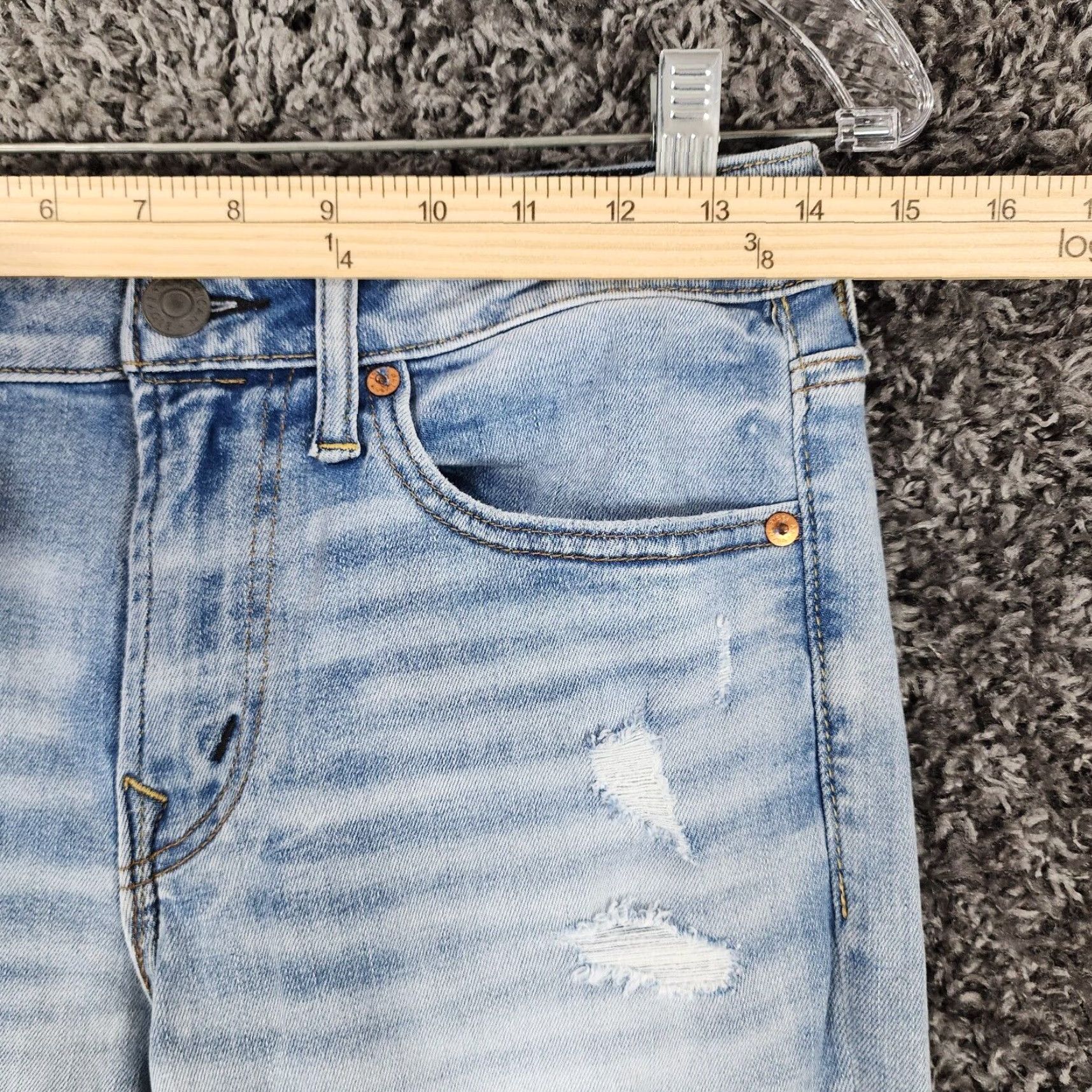American Eagle Outfitters American Eagle Airflex Jeans Slim Straight Distressed 28x28 Blue Mens Size US 28 / EU 44 - 4 Thumbnail