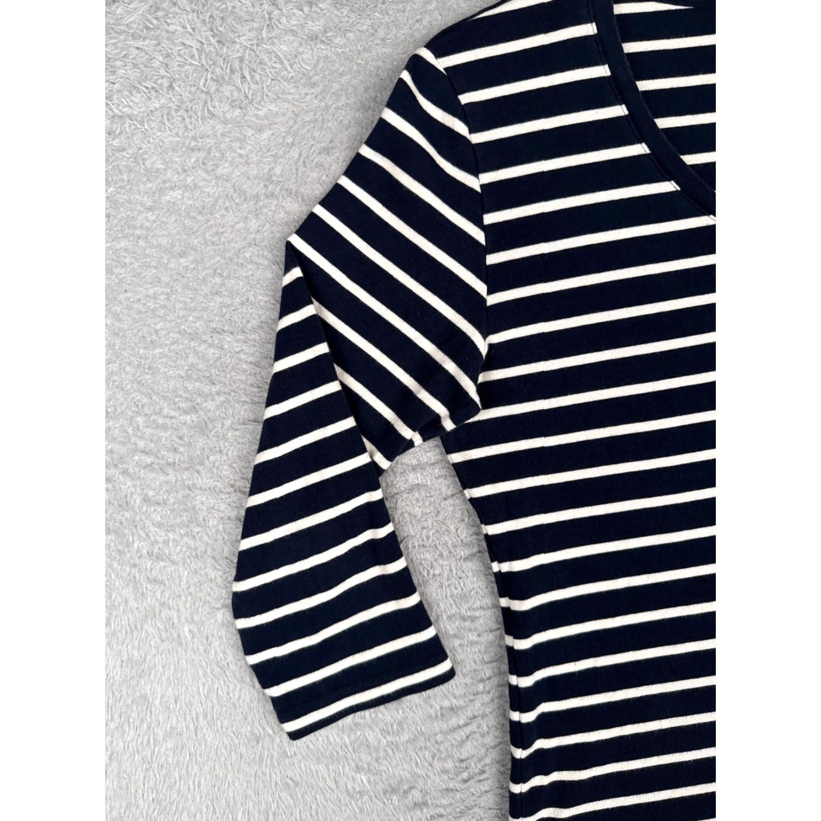 Tommy Hilfiger Tommy Hilfiger Shirt Women XL Blue Stripe 3/4 Sleeve Cotton V-Neck Vintage? No Size XL / US 12-14 / IT 48-50 - 3 Thumbnail