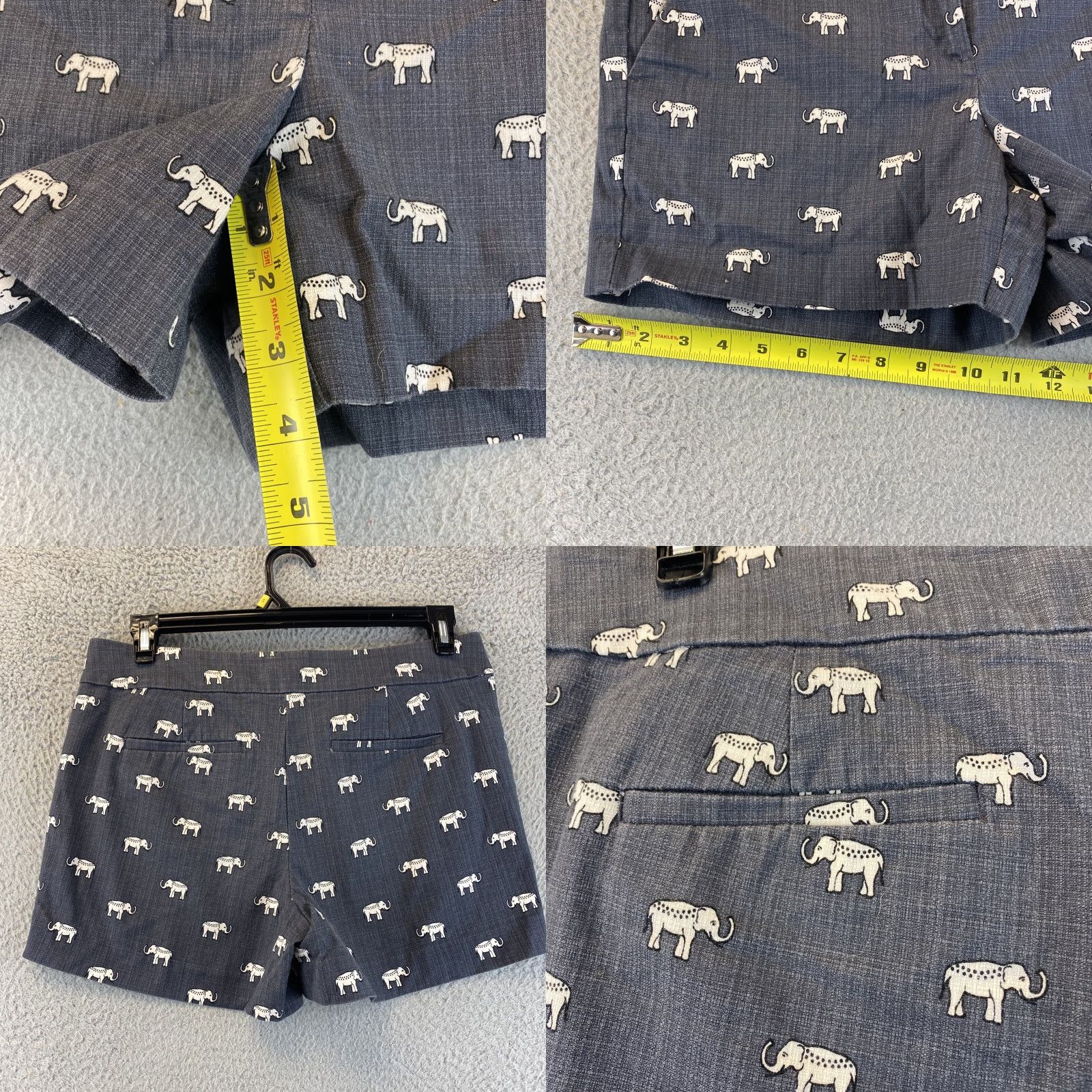 Loft LOFT ANN TAYLOR WOMEN'S SHORTS SIZE 8 BLUE FLAT FRONT CHINO SHORTS / 84-57 Size 34" / US 12 / IT 48 - 8 Thumbnail