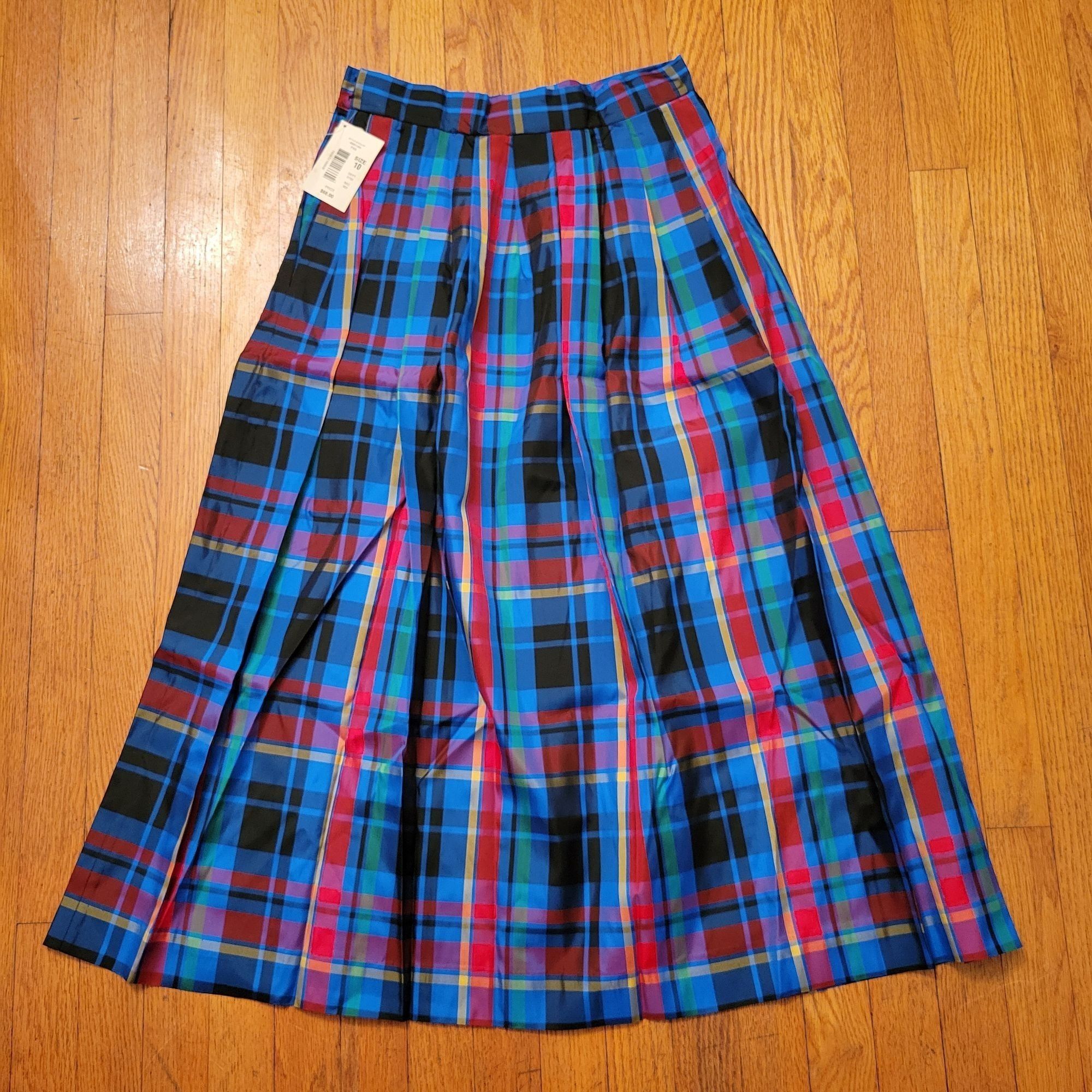 Preston & York Preston York 10 Tartan Plaid A Line Pleated Skirt Blue Red U Size 32" / US 10 / IT 46 - 5 Thumbnail