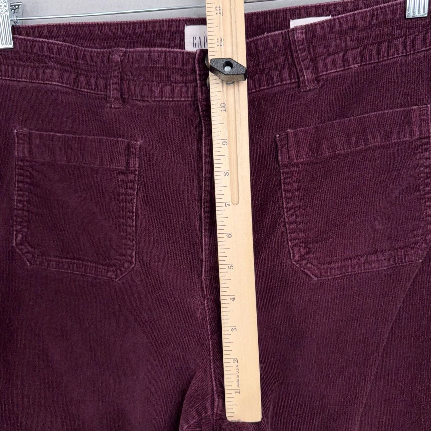 Gap VINTAGE Gap Pants Womens 18 Red High Rise Wide Leg Crop Corduroy Stretch Casual Pockets Size 40" / US 18 - 3 Thumbnail