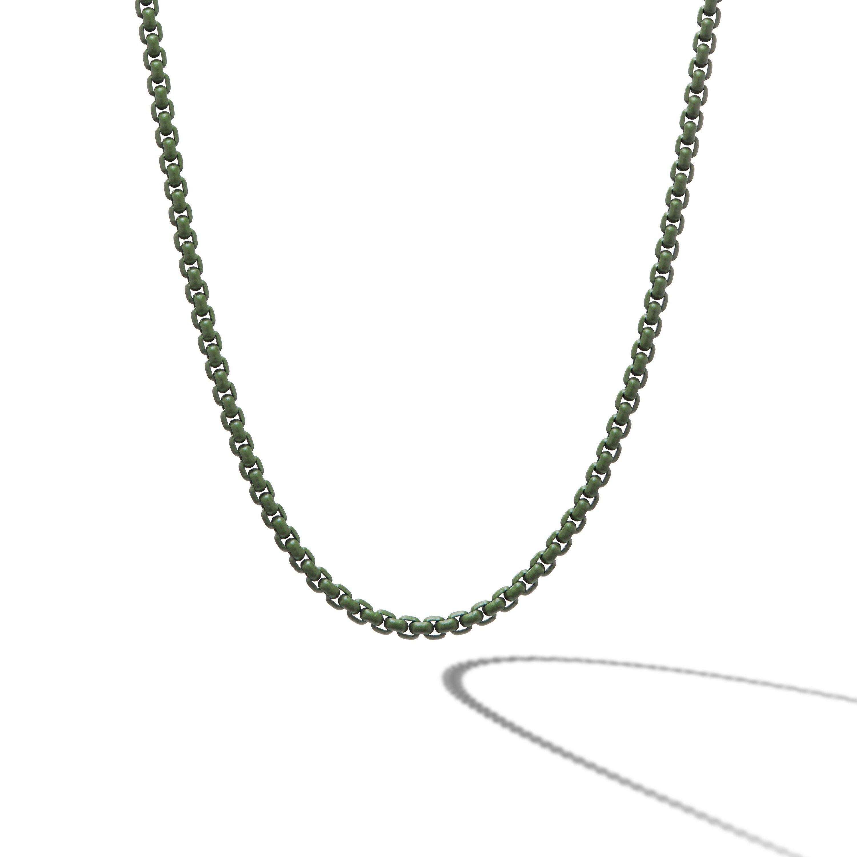 David Yurman o1w1db10526 CH0443M Size:8/Chain Necklace in Silver/Green Size ONE SIZE - 1 Thumbnail