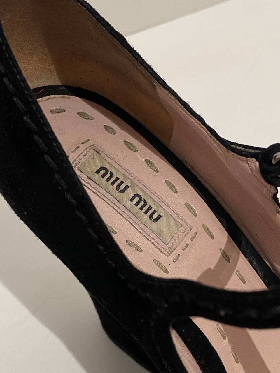 Miu Miu Miu Miu x Prada Suede Black Slingback Strap Platform Heels Size US 8.5 / IT 38.5 - 6 Thumbnail