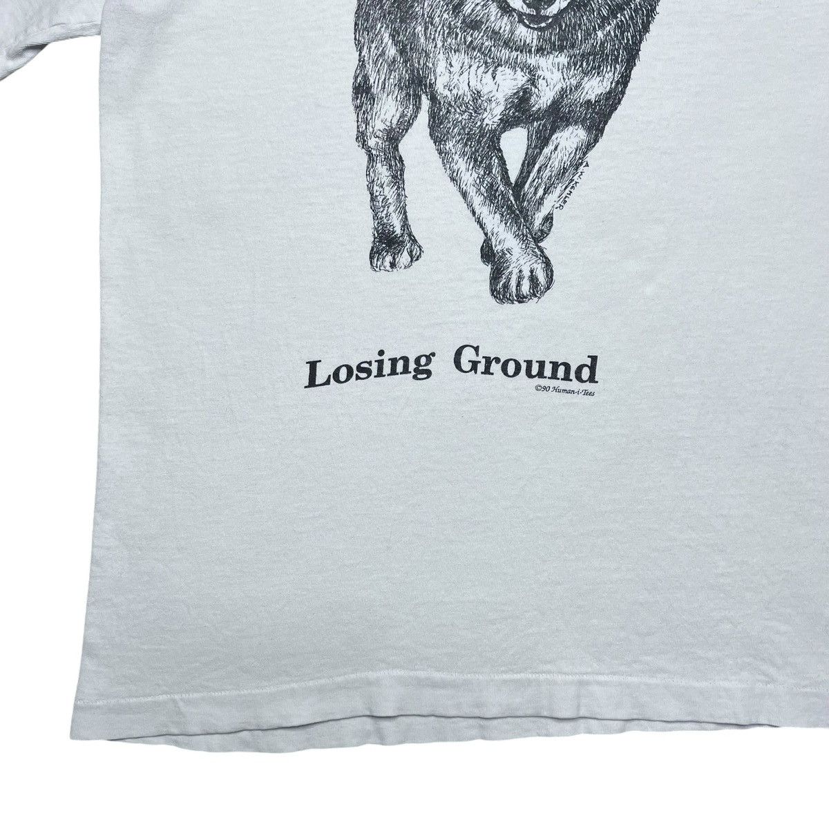Other Vintage 1990 Wolf Losing Ground Human-i-Tees Graphic T-Shirt Size US S / EU 44-46 / 1 - 6 Thumbnail