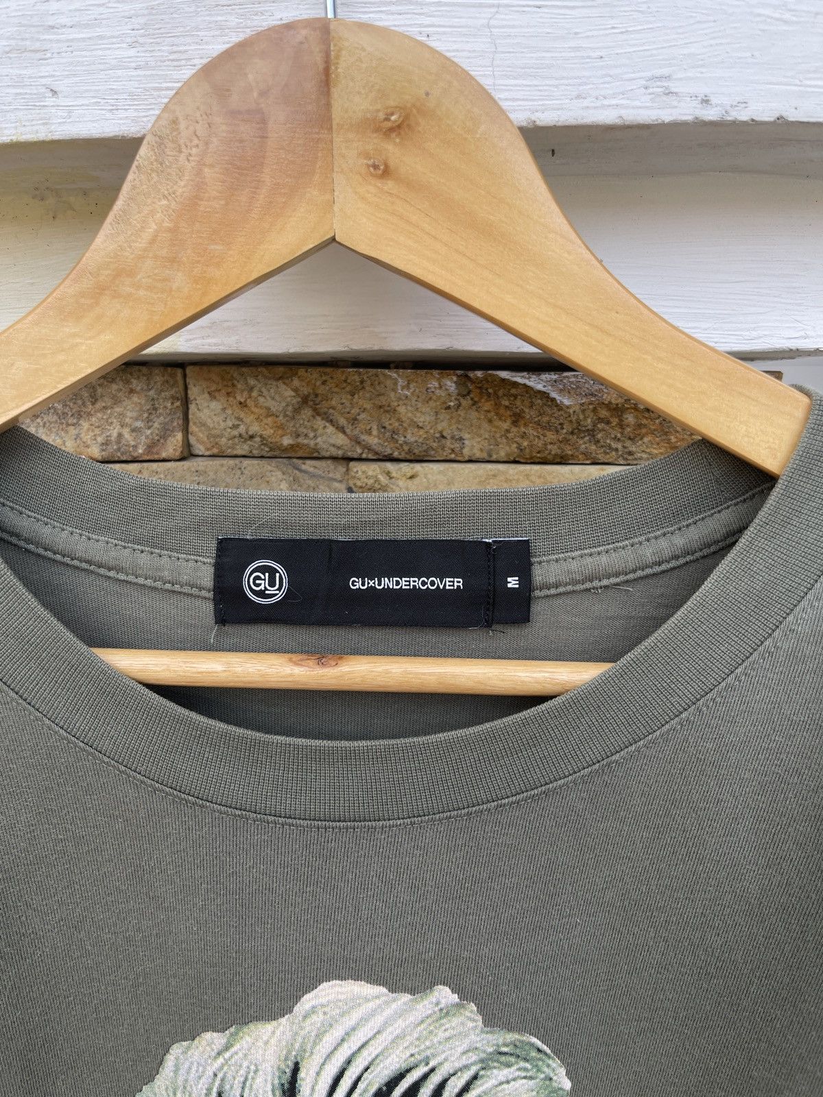 GU Rare🔥Undercover X Gu Army Green Tee Size US L / EU 52-54 / 3 - 5 Thumbnail