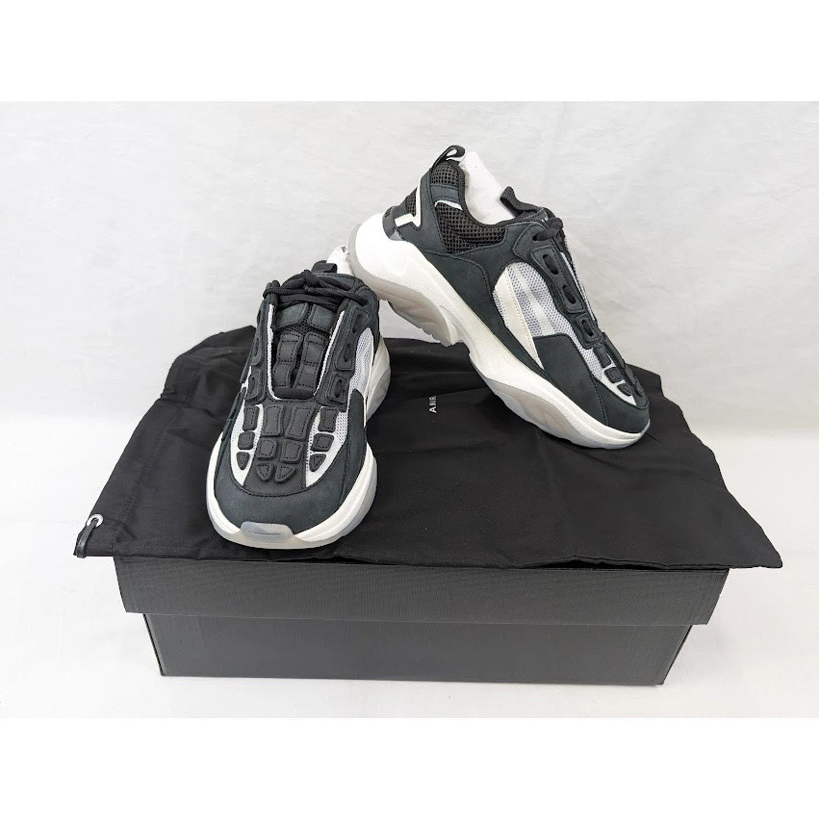 Amiri o1rshd1 Bone Runner Low-Top Sneakers in Black Size US 11 / EU 44 - 18 Thumbnail
