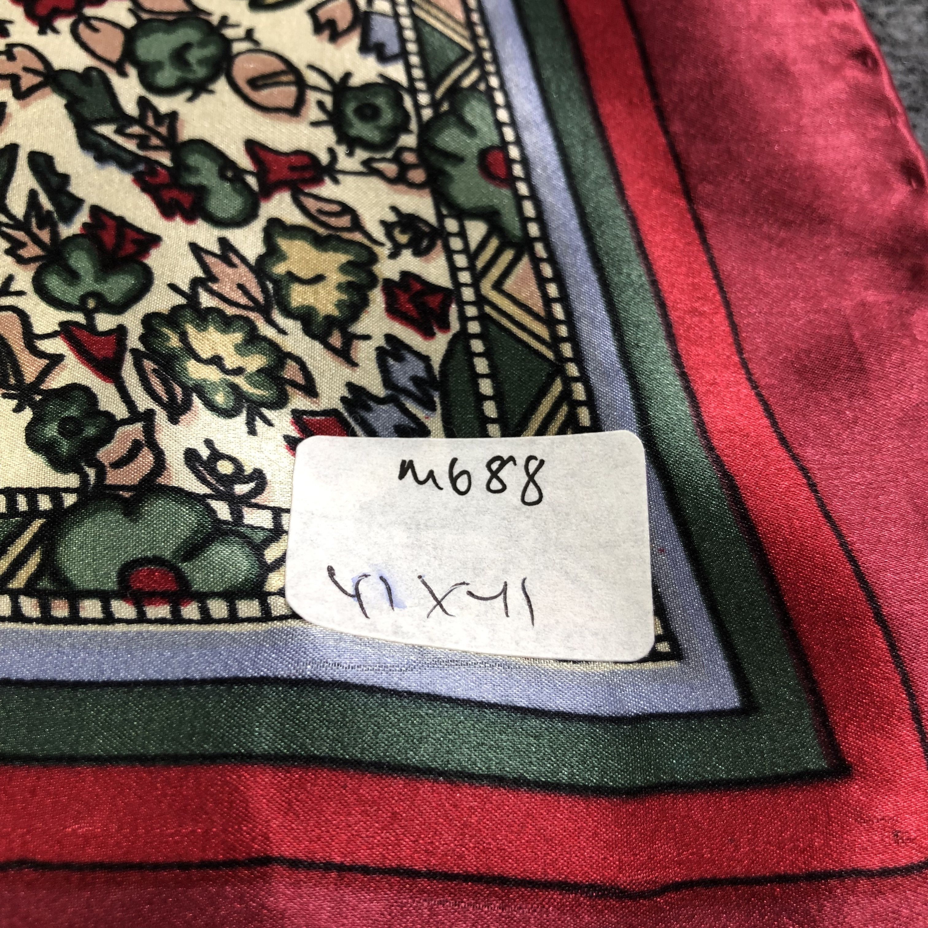 Vintage Native Design Hand Rolled Silk Scarf M688 Size ONE SIZE - 8 Thumbnail