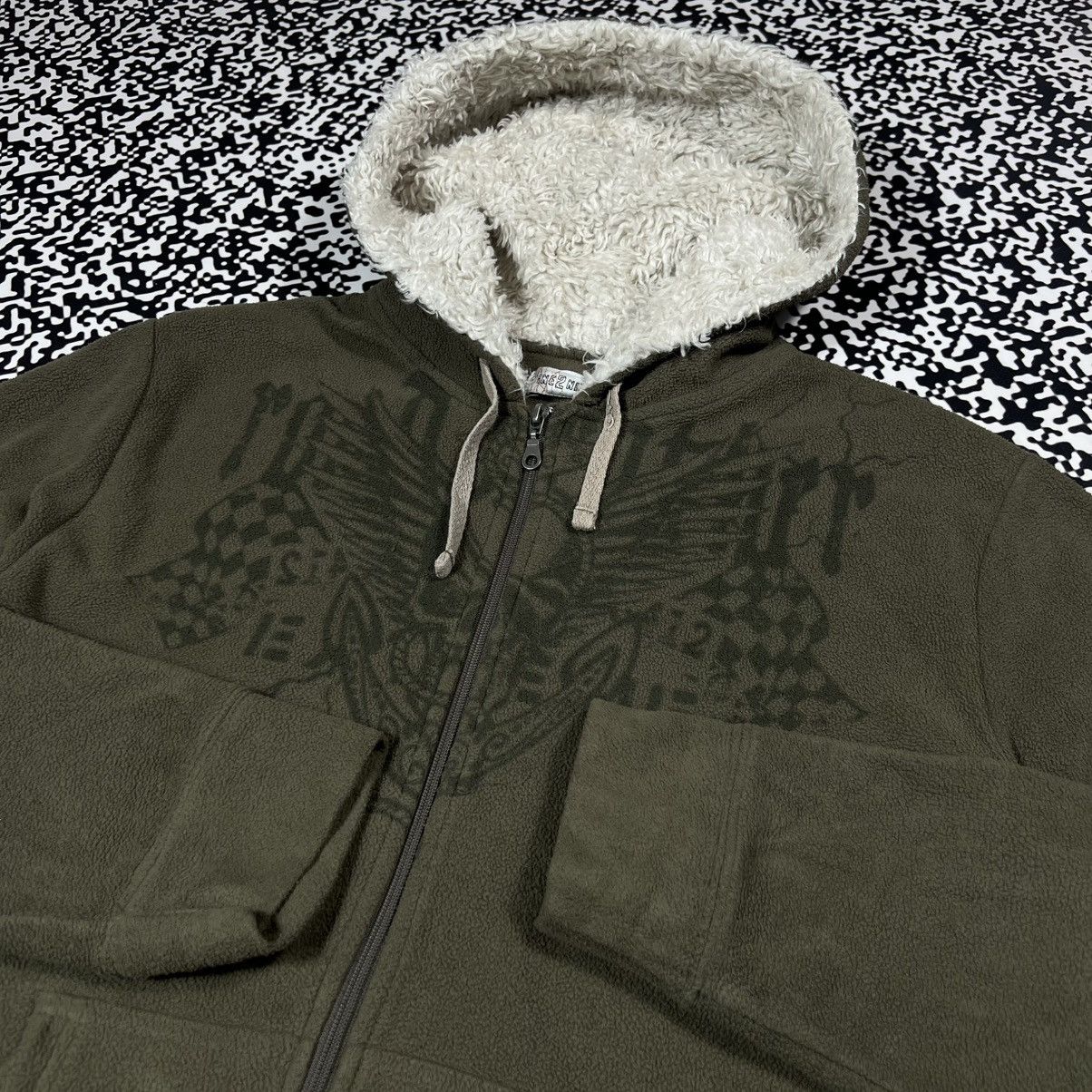 Japanese Brand Vintage Y2K Japanese Affliction Skull Tribal Fur Faux Hoodie Size US L / EU 52-54 / 3 - 7 Thumbnail