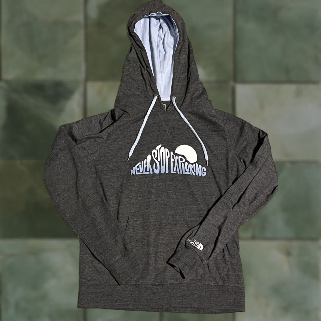 The North Face The North Face Hoodie Never Stop Exploring Pullover Women Lrg Gray Blue Lightweight Womens Size L / US 10 / IT 46 - 1 Thumbnail