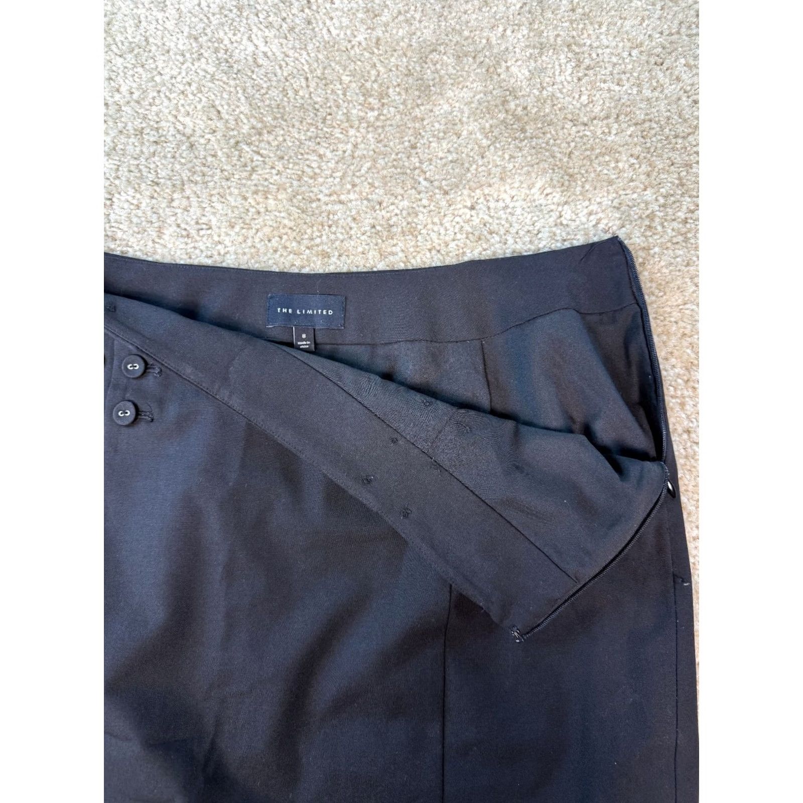 Vintage The Limited Skirt Knee Length Black Lined Slit Size 8 Pencil Straight D277 Women Size 30" / US 8 / IT 44 - 4 Thumbnail