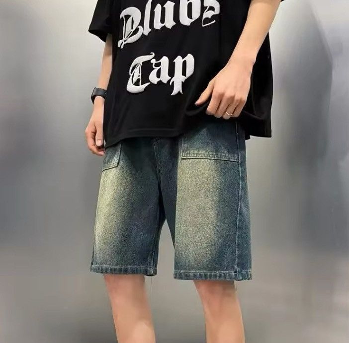 Japanese Brand × Jean Retro style washed straight leg denim shorts Size US 31 - 2 Thumbnail
