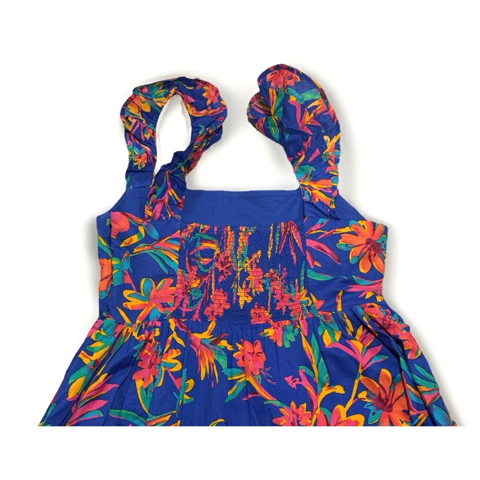 Vintage VINTAGE JCrew Floral Tropical Square Neck Midi Dress Blue Size 6 EUC Size M / US 6-8 / IT 42-44 - 7 Thumbnail