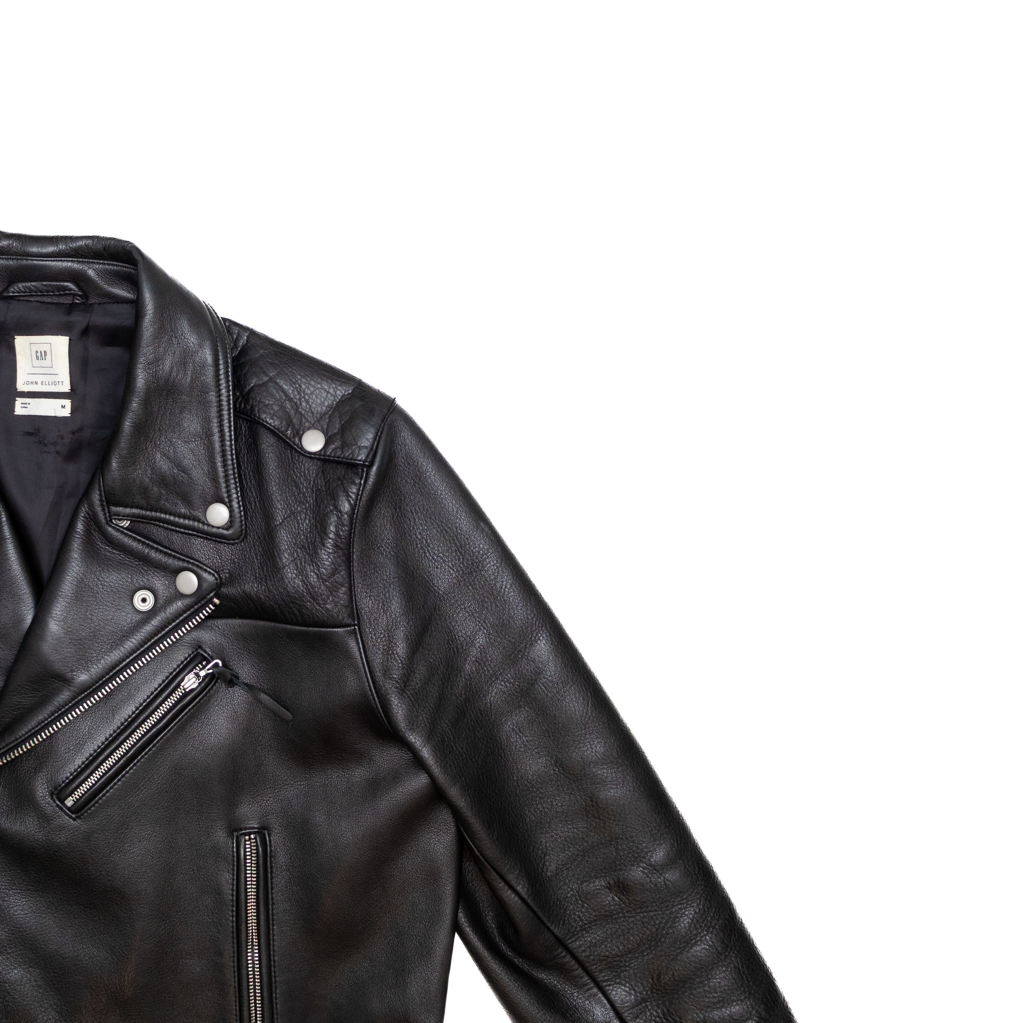 Gap × John Elliott Rare GAP x John Elliott GQ Black Leather Moto Biker Jacket Size US M / EU 48-50 / 2 - 4 Thumbnail