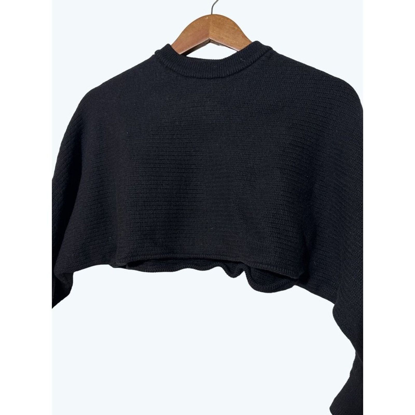 Aritzia Aritzia Wilfred Sweater Small Merino Wool Lolan Crop Black Size S / US 4 / IT 40 - 3 Thumbnail