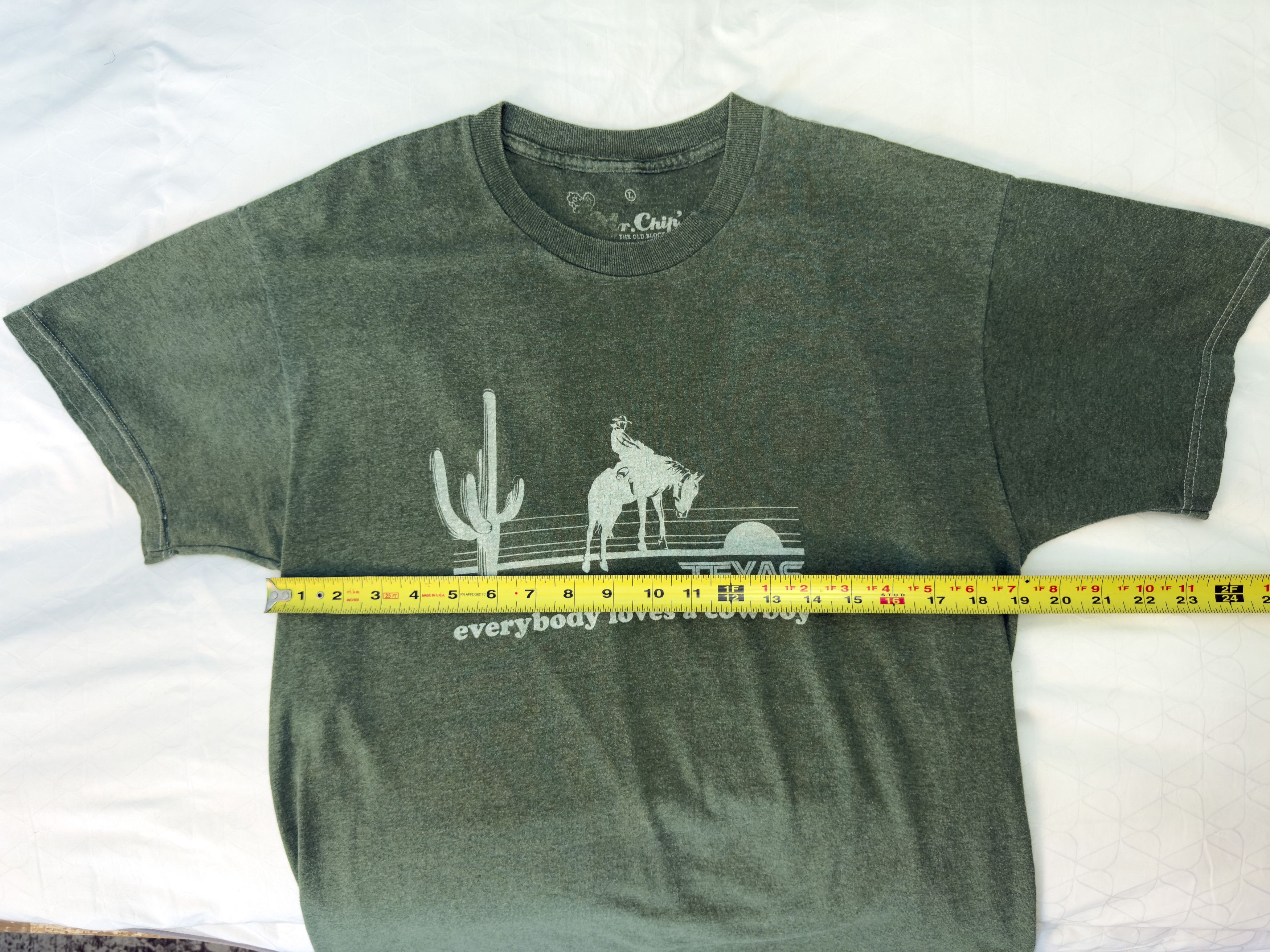 Other Y2K Mr. Chips Texas Cowboy Graphic T-Shirt Made in USA Size US L / EU 52-54 / 3 - 6 Thumbnail