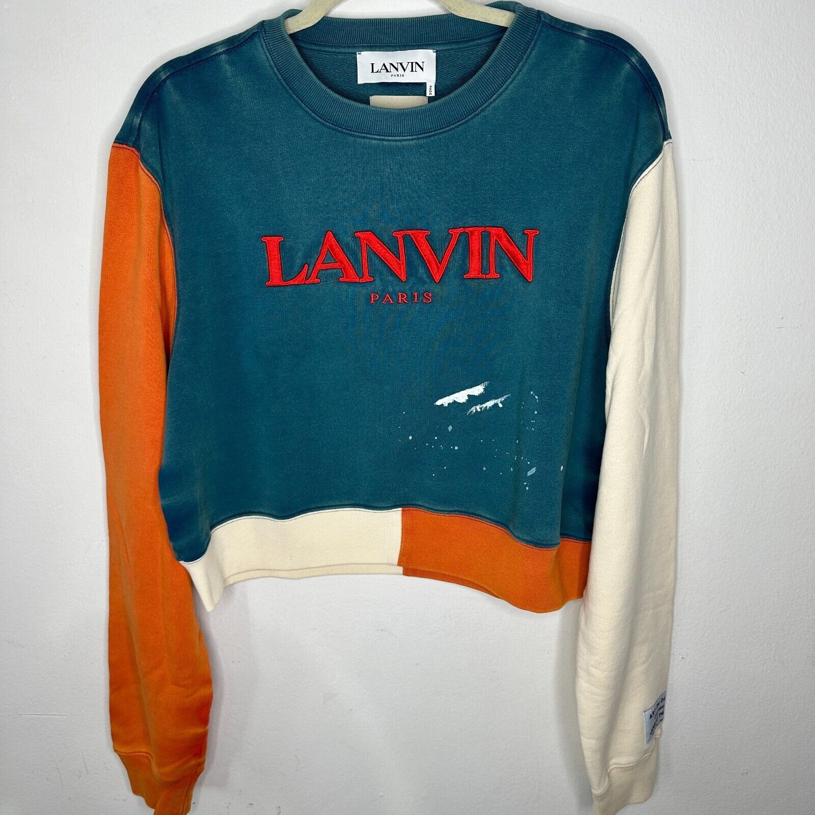 Lanvin Gallery Dept. x Lanvin Orange Cream & Teal Logo Sweatshirt S Size S / US 4 / IT 40 - 2 Thumbnail