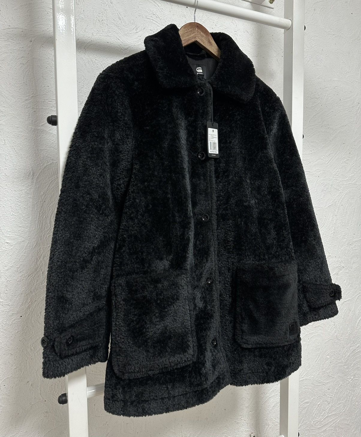 G-Star G-Star Raw Women’s Faux Fur Jacket Size S Sherpa Style Coat Size S / US 4 / IT 40 - 3 Thumbnail