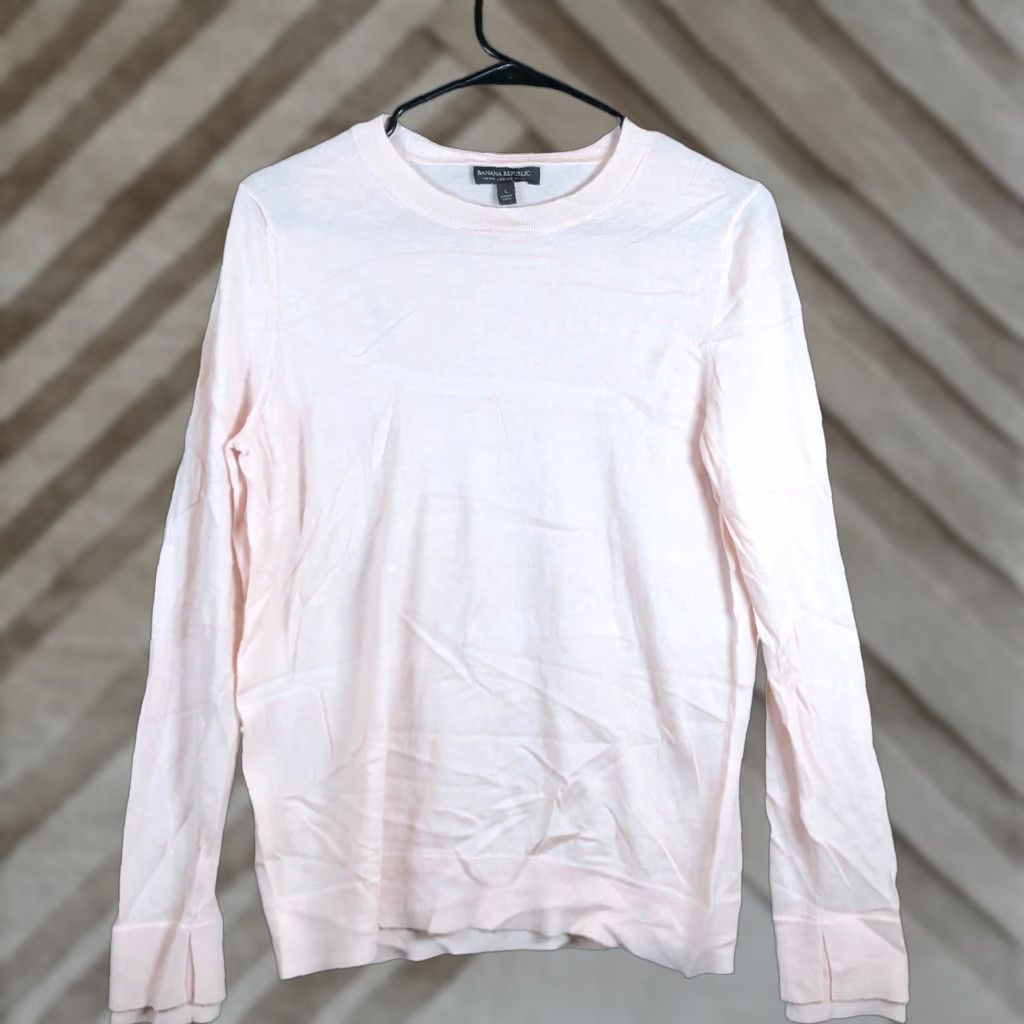 Banana Republic Banana Republic Women Sweater Crew Neck 100% Merino Wool Long Sleeve L Pink Pullover Knit Workwear Casual Women's Clothes Size L / US 10 / IT 46 - 1 Thumbnail