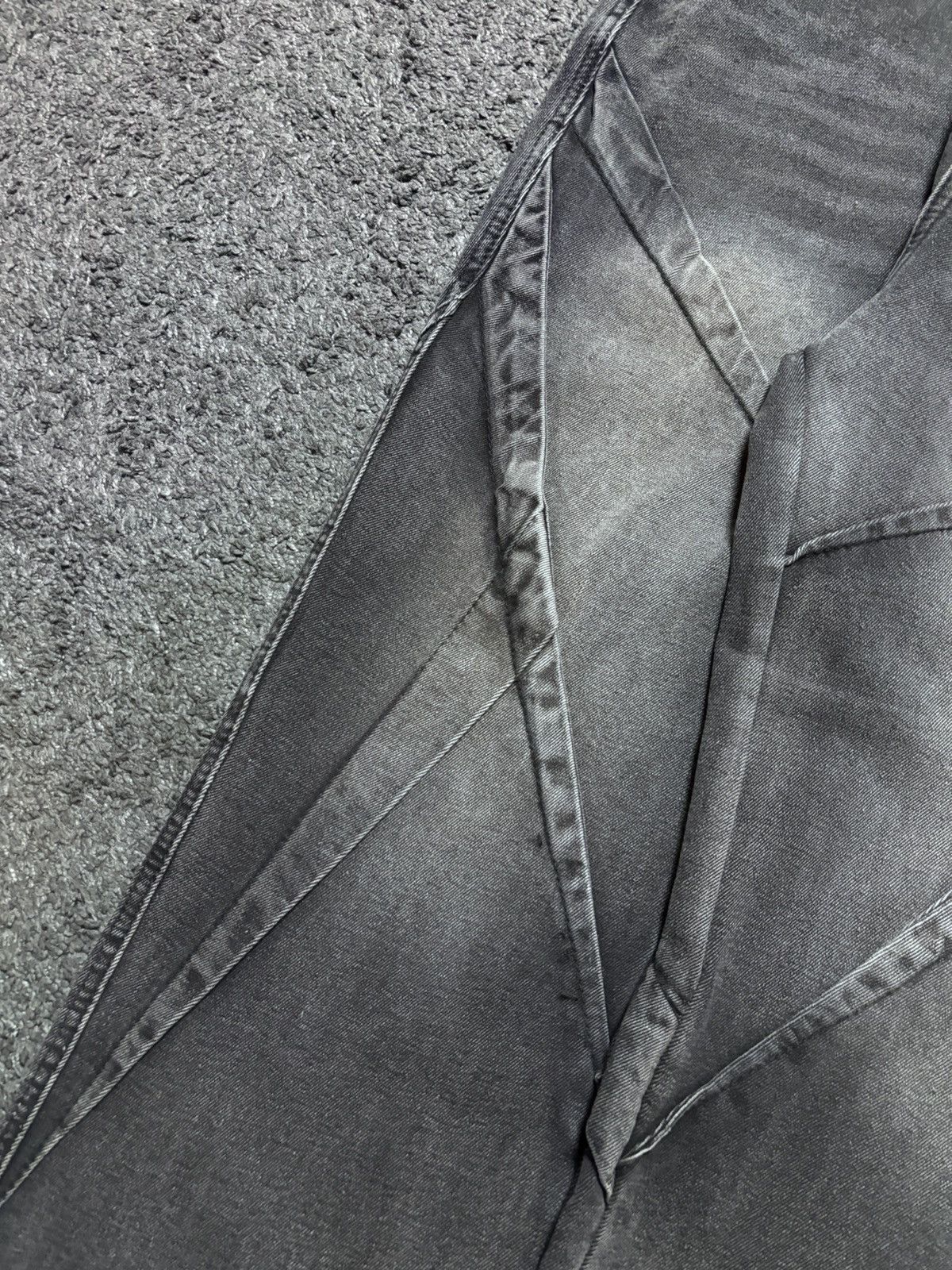 Jean × Vintage Vintage abstract art brutalist rare gray baggy jeans denim Size US 33 - 8 Thumbnail