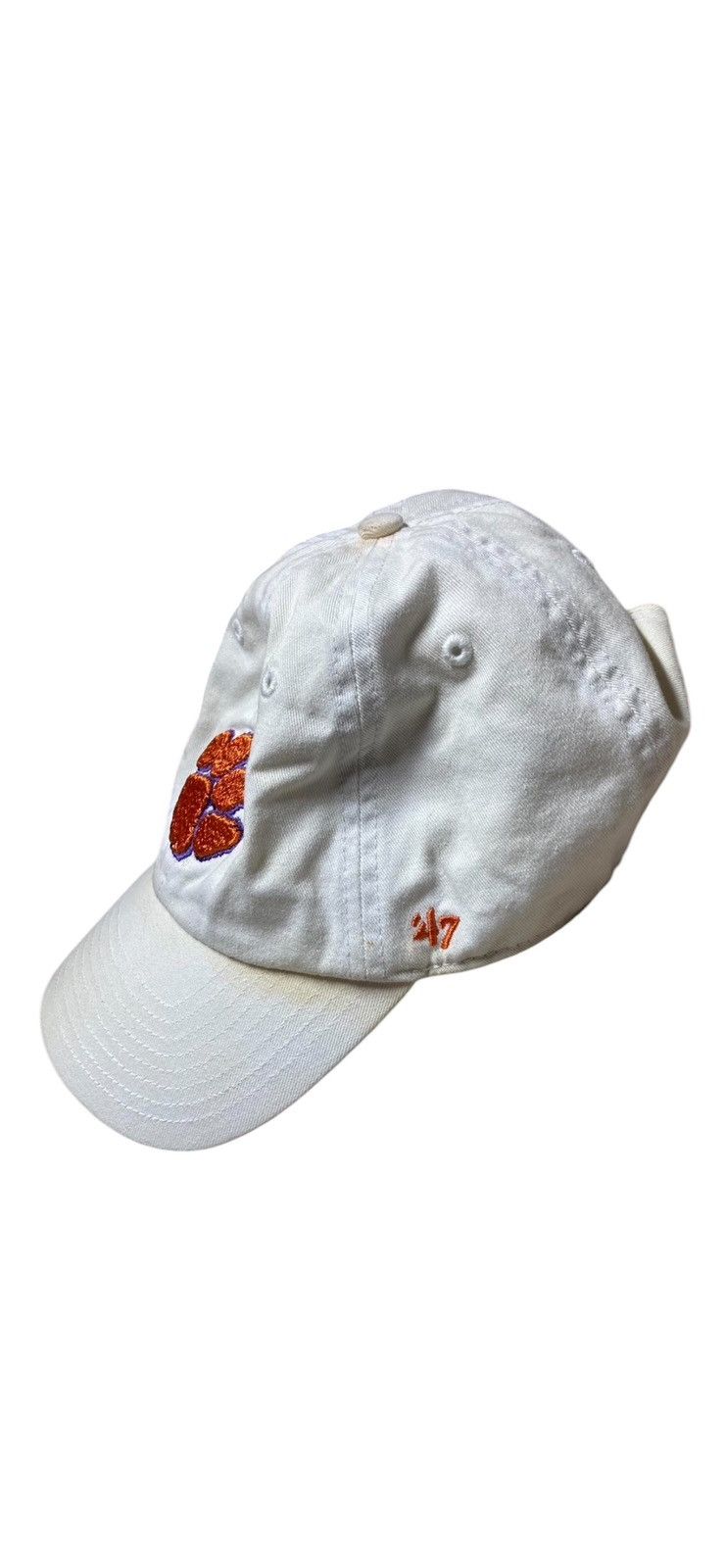 NCAA Vintage Clemson Tigers Orange Paw White Dad Hat Size ONE SIZE - 4 Thumbnail