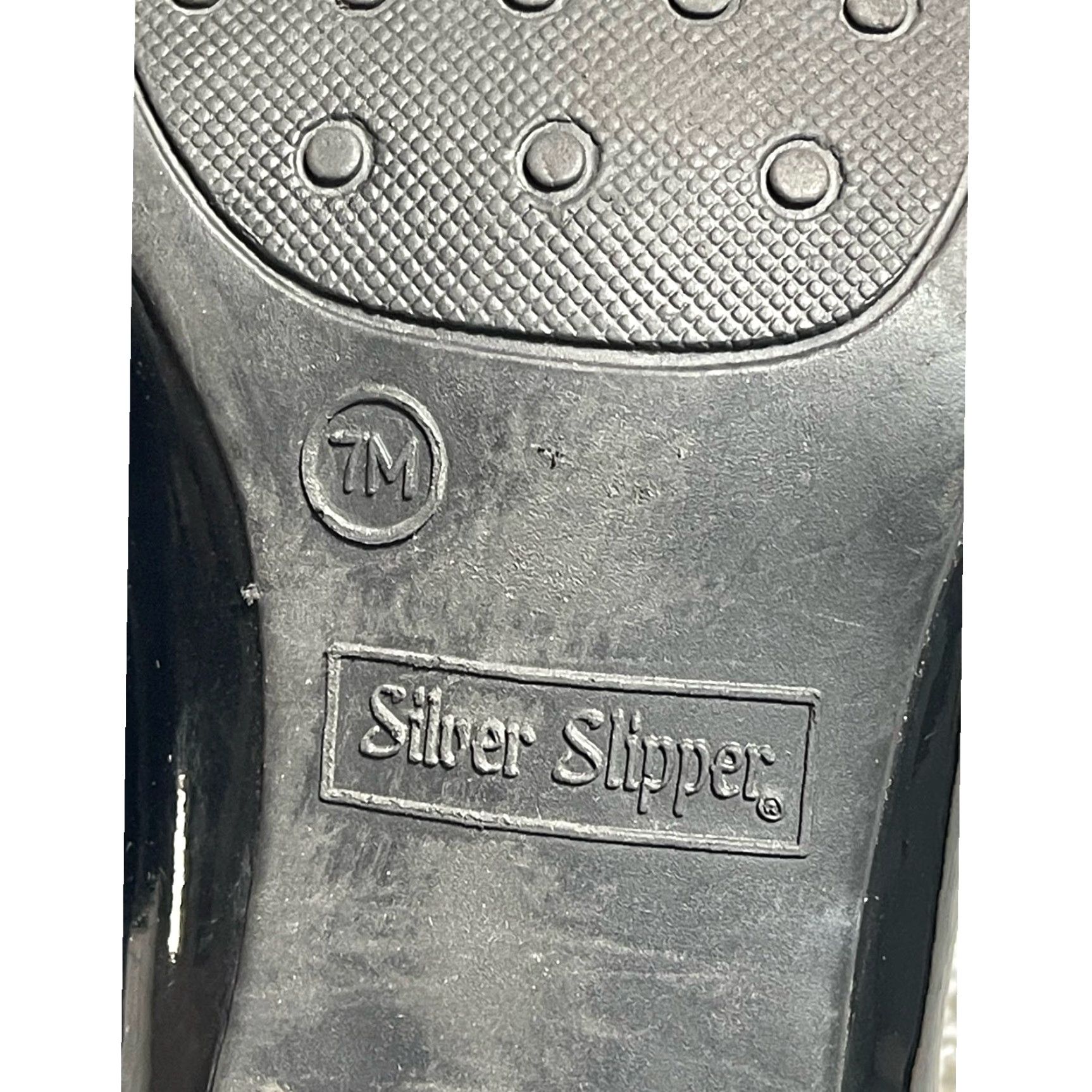 Vintage Silver Slipper Heels Pump 7 Women Dark Coquette Y2K Glam Goth Evening Formal Hoco Size US 7 / IT 37 - 8 Thumbnail