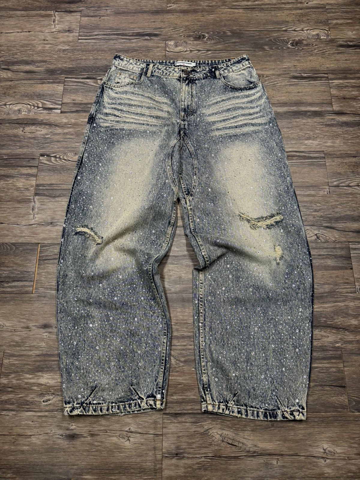 Vale Vale Rhinestone All Over Jeans Size US 34 / EU 50 - 1 Thumbnail