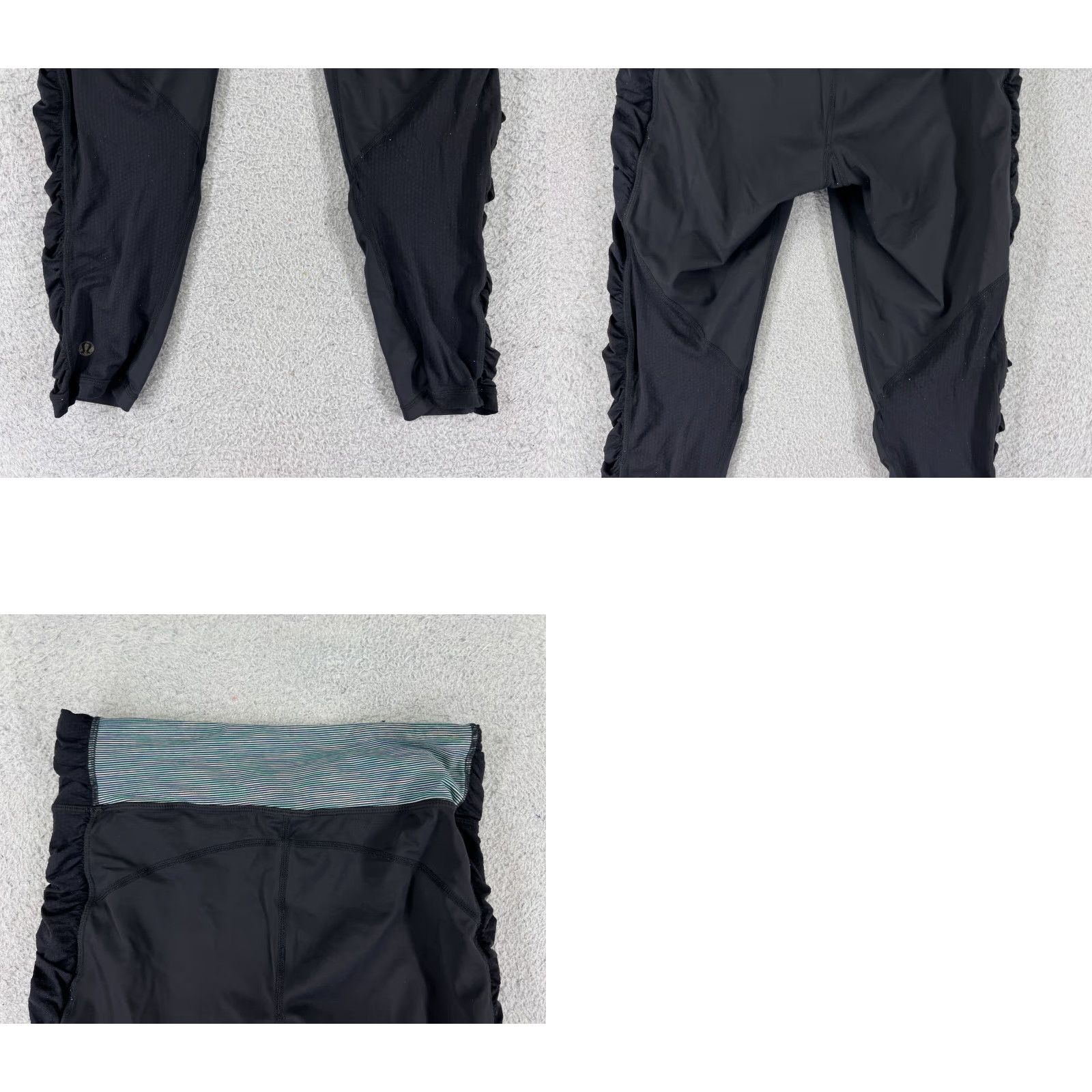 Lululemon Lululemon Leggings Capri Womens 6 Black Green Pockets Zip Pockets Slim Skinny Yoga Activewear 19in Inseam Size 28" / US 6 / IT 42 - 9 Thumbnail