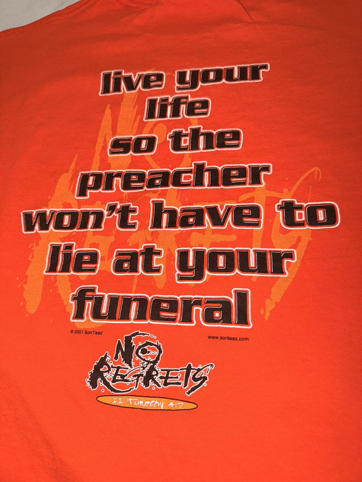 Vintage Y2K No Regrets tee Size US XXL / EU 58 / 5 - 1 Thumbnail